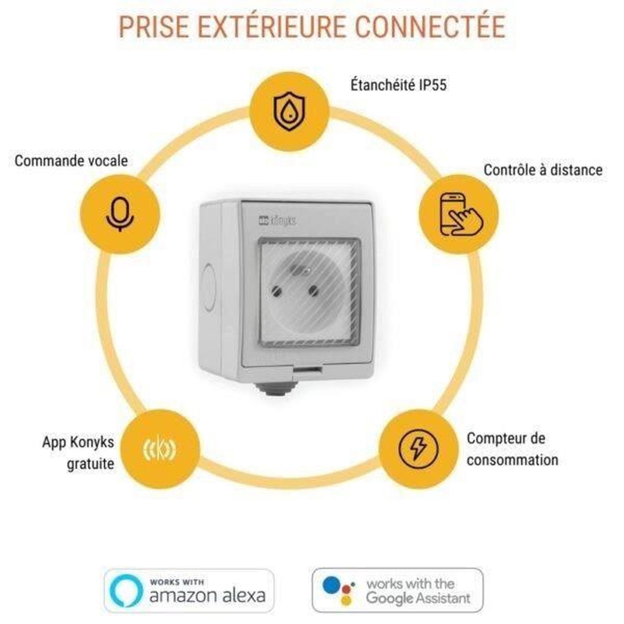 Voir la diapositive 4 : KONYKS Prise extérieure - konyks - pluviose fr - wifi - blanc