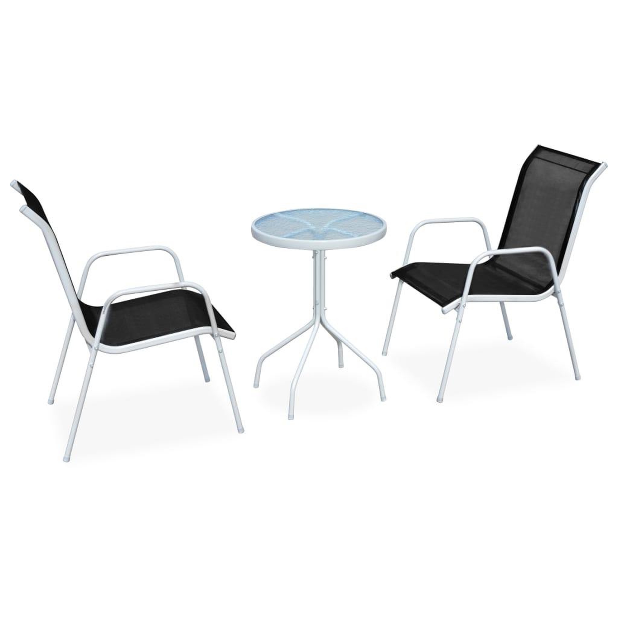 VIDAXL Ensemble de bistro 3 pcs acier noir