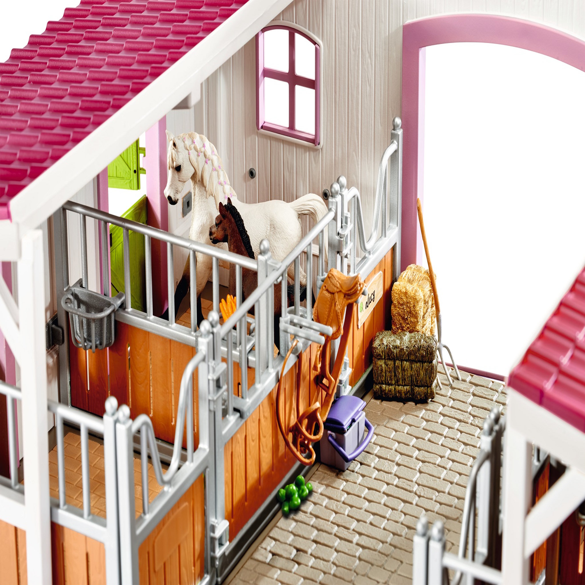 Voir la diapositive 6 : Schleich Centre équestre avec cavalière, chevaux et accessoires de l'univers Horse club - 42344