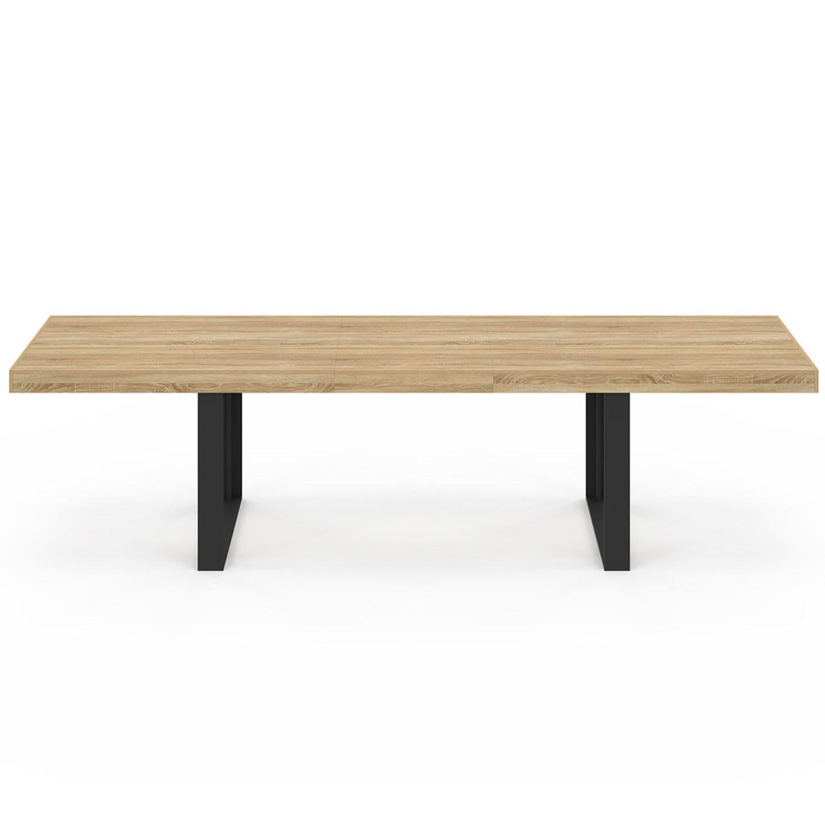 ID MARKET Table à manger rectangle PHOENIX 12 personnes bois et noir 300 cm