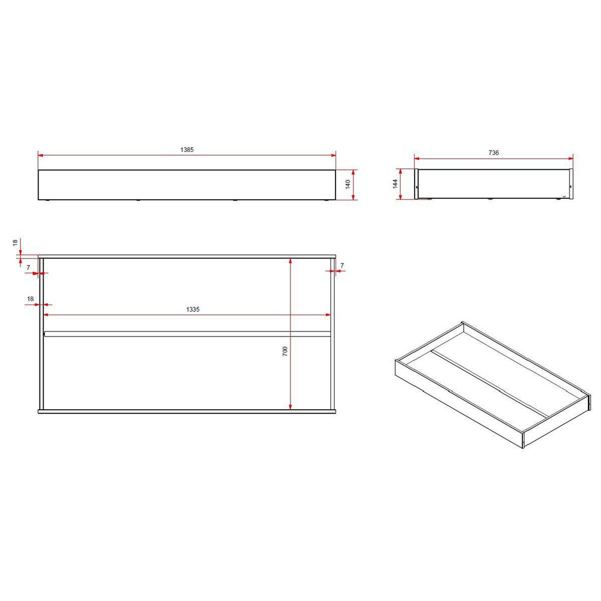 Voir la diapositive 5 : Paris Prix Pack - lit enfant & tiroir de lit  kiddy  70x140cm blanc