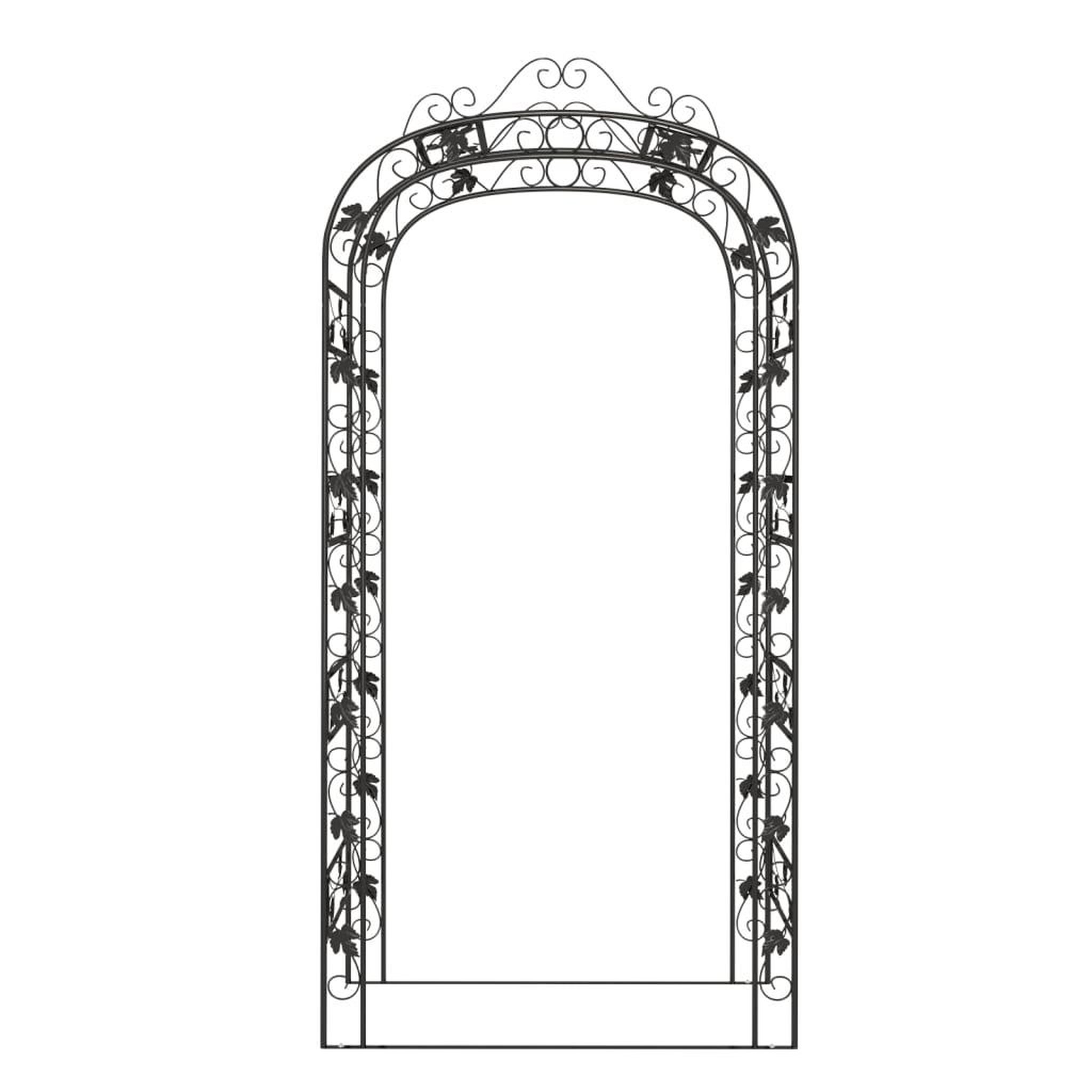 Voir la diapositive 3 : VIDAXL Arche de jardin Noir 116x45x240 cm Acier