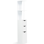 Voir la diapositive 4 : ID MARKET Meuble WC étagère WILLY bois 3 portes blanc