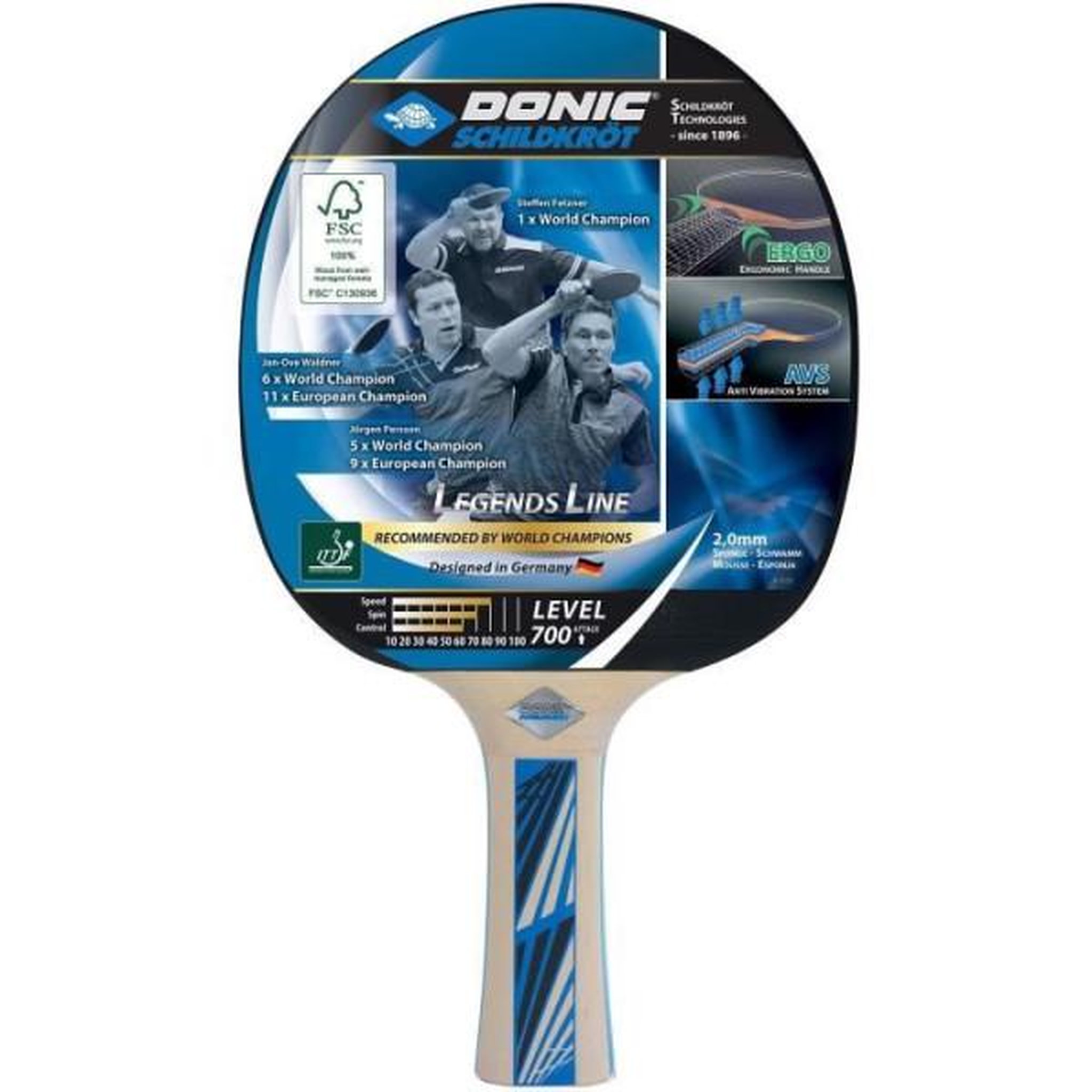 Voir la diapositive 1 : SCHILDKROT Raquette de tennis de table - SCHILDKRÖT - LEGENDS 700 FSC