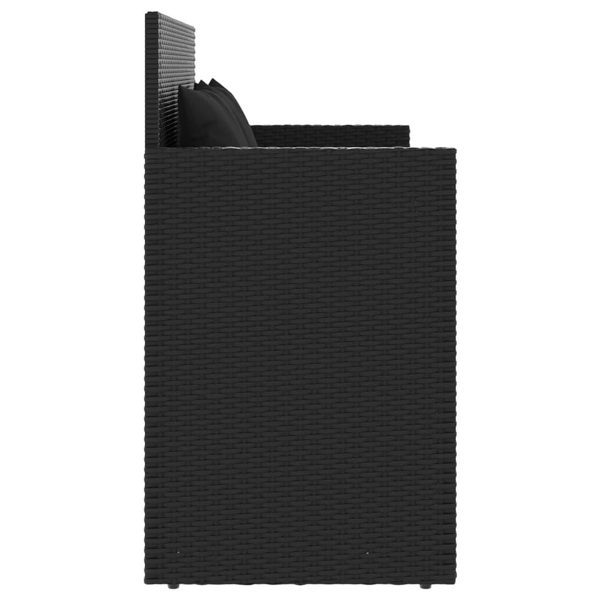 Voir la diapositive 5 : VIDAXL Banc de jardin avec coussins noir resine tressee