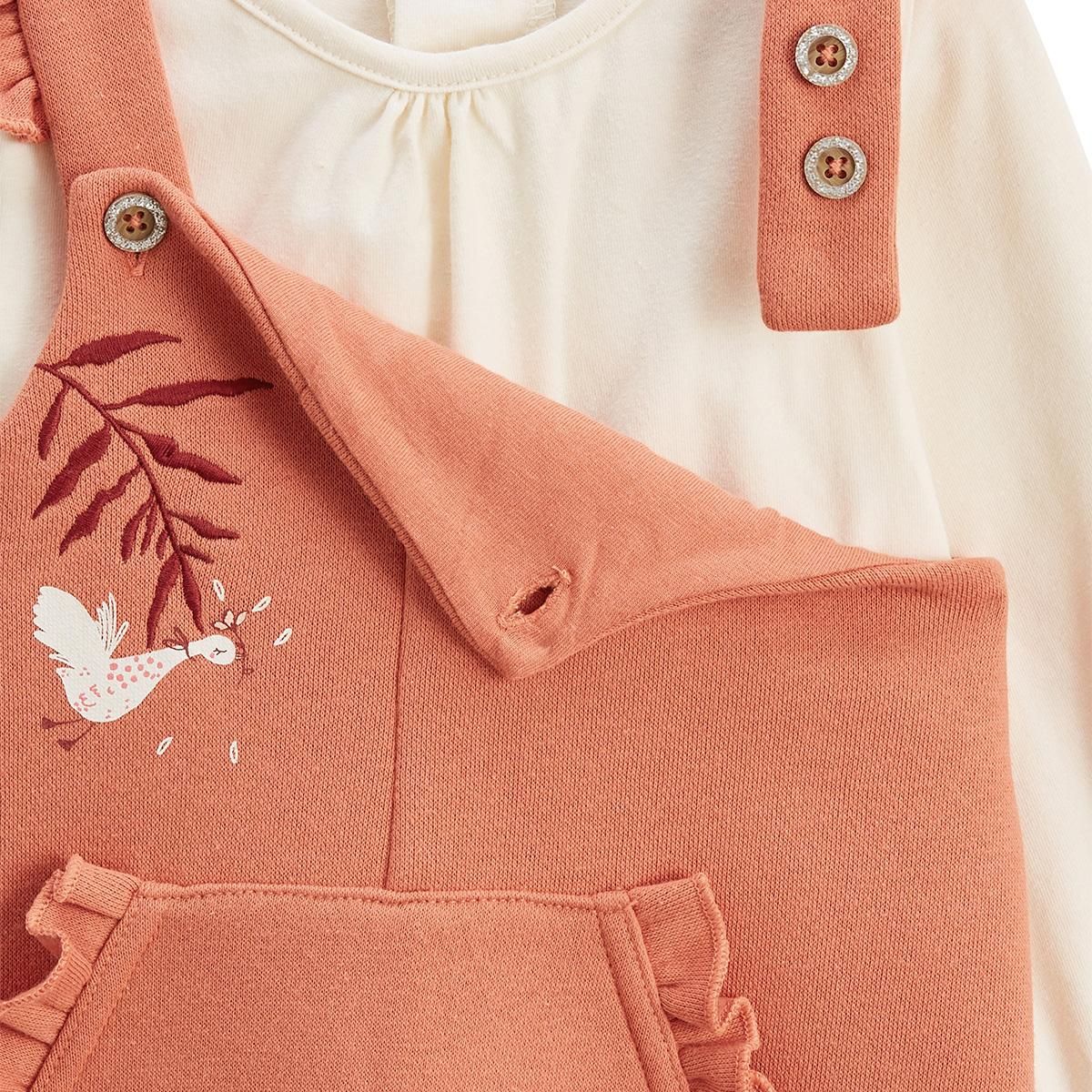 Petit Béguin Ensemble salopette bébé en molleton et t-shirt Manouk