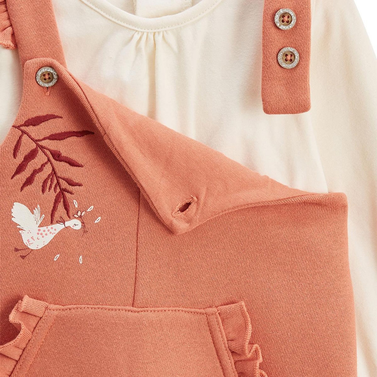 Petit Béguin Ensemble salopette bébé en molleton et t-shirt Manouk