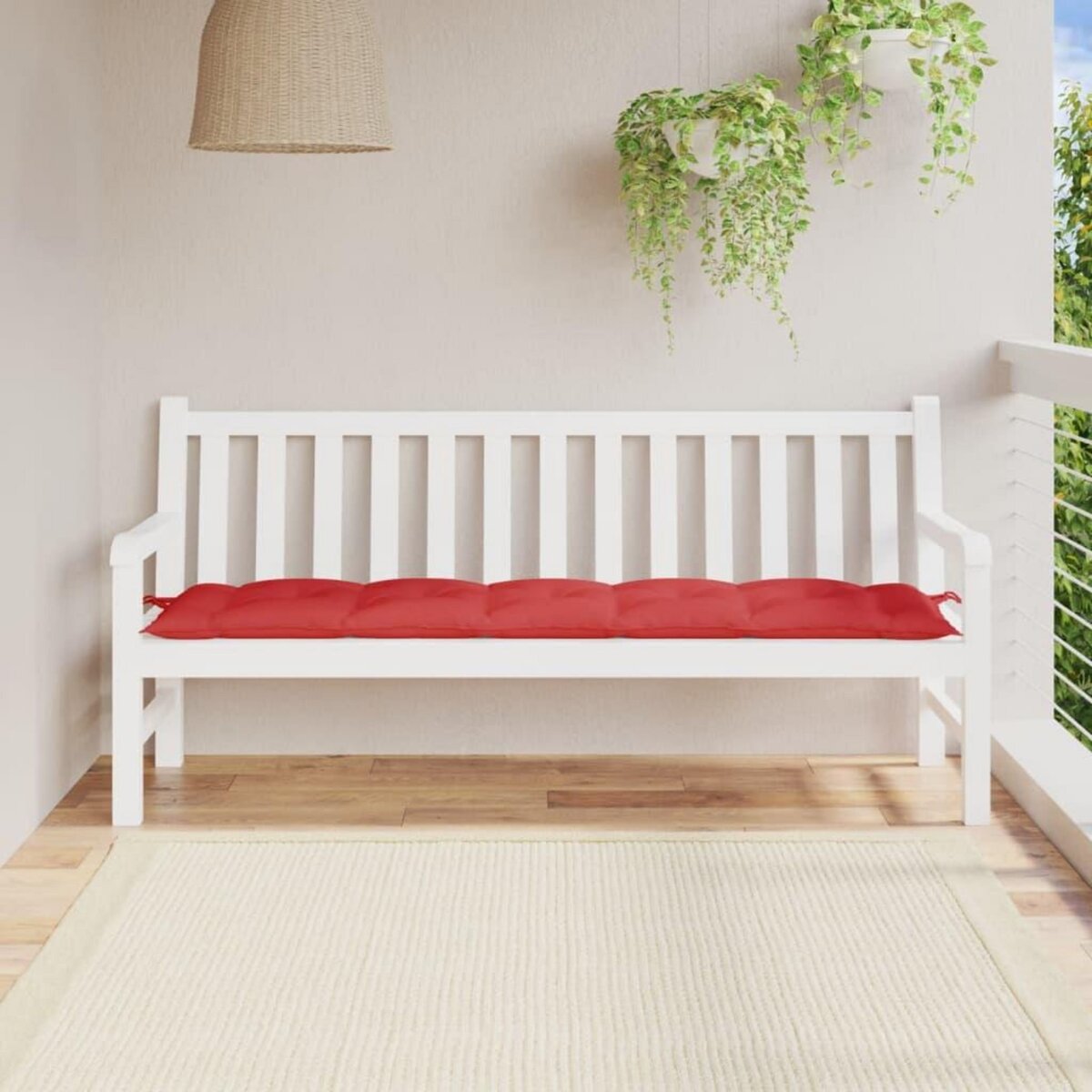 VIDAXL Coussin de banc de jardin rouge 180x50x7 cm tissu oxford