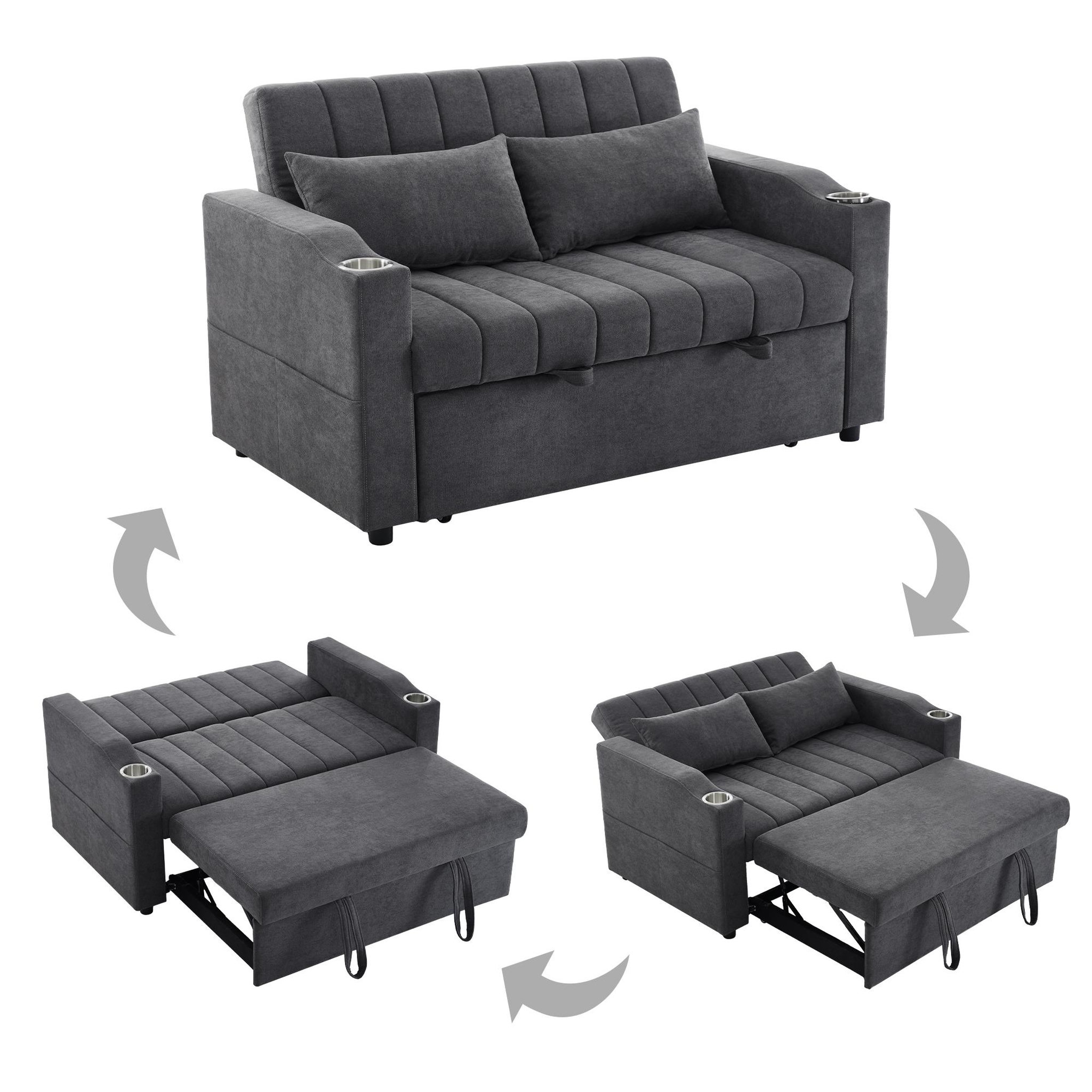 Voir la diapositive 4 : MERAX Canapé droit convertible