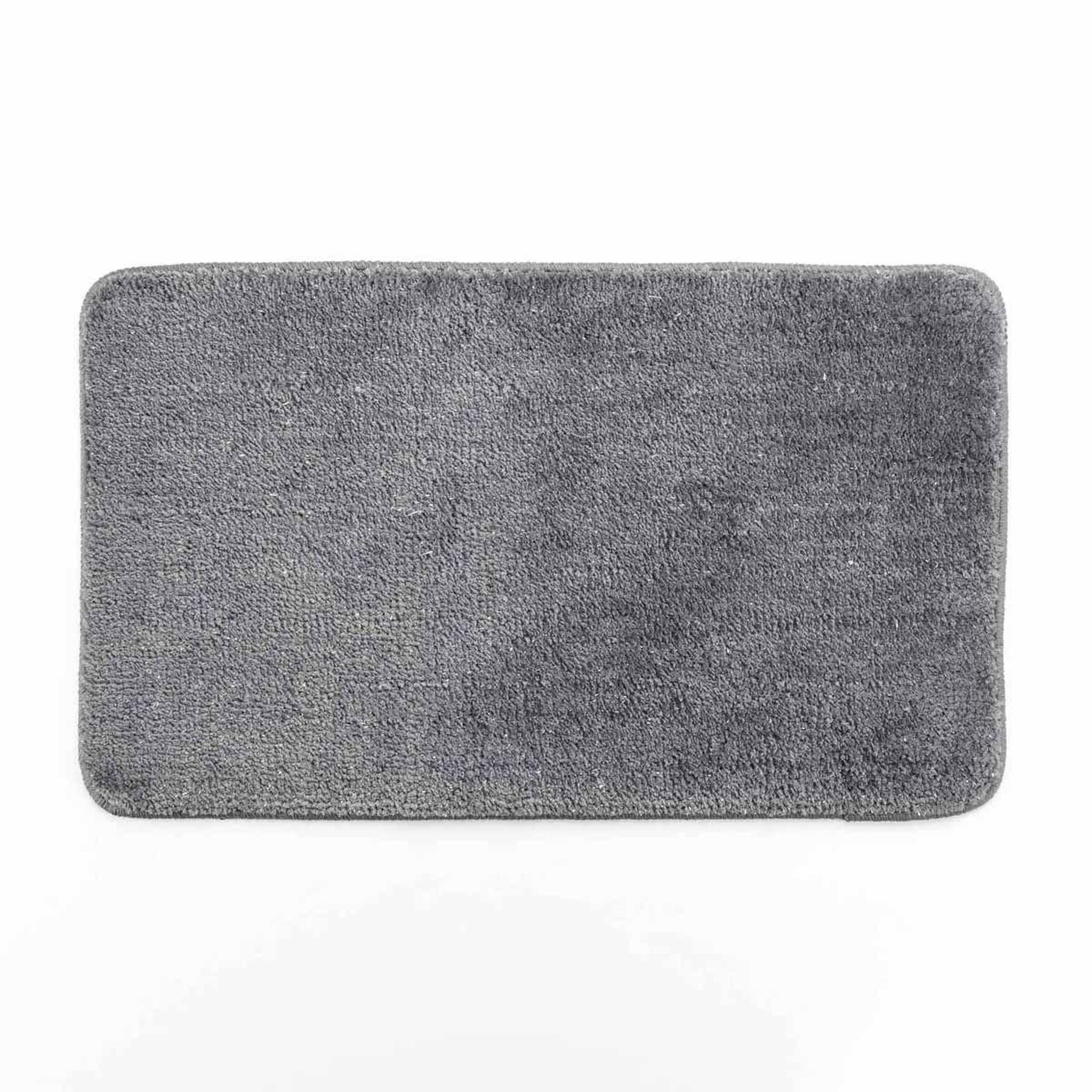 Voir la diapositive 2 : Douceur d'Intérieur Tapis de bain microfibre  métallisé  45x75cm gris
