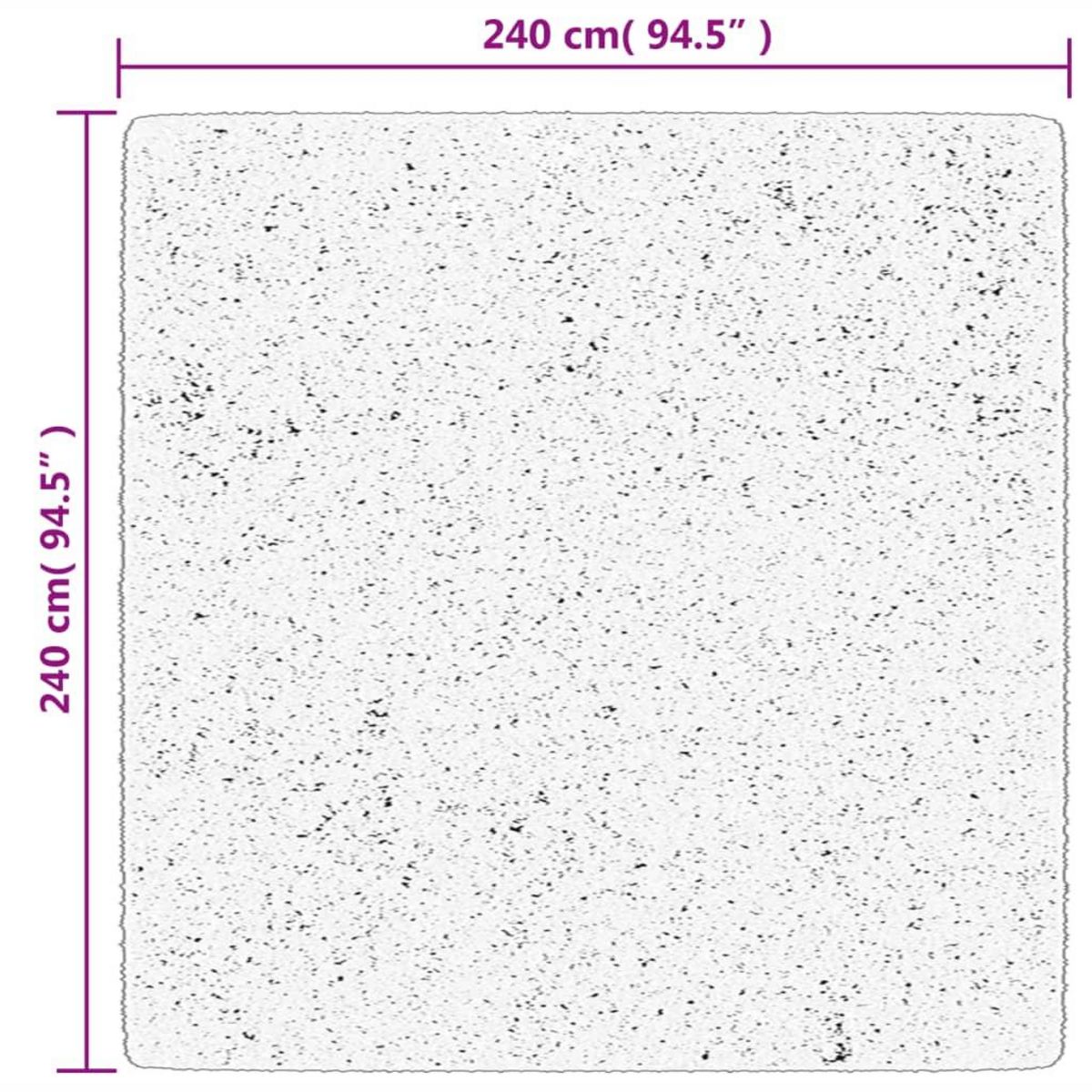 VIDAXL Tapis HUARTE a poils courts doux lavable anthracite 240x240 cm