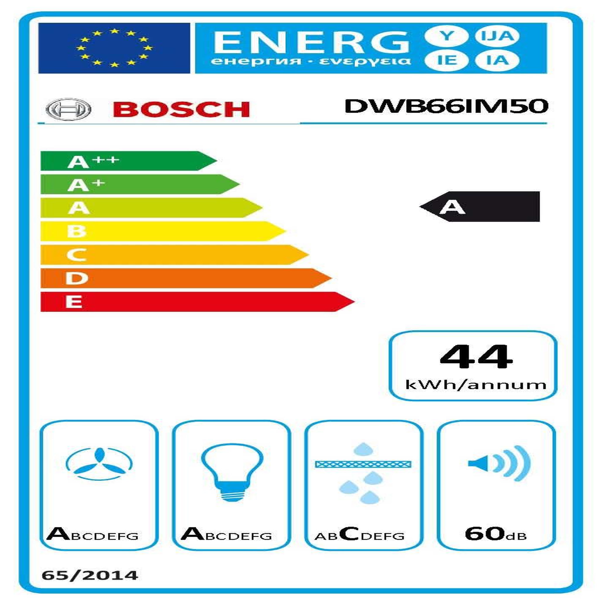 Voir la diapositive 2 : BOSCH Hotte décorative murale 60cm 60db 580m3/h inox - dwb66im50