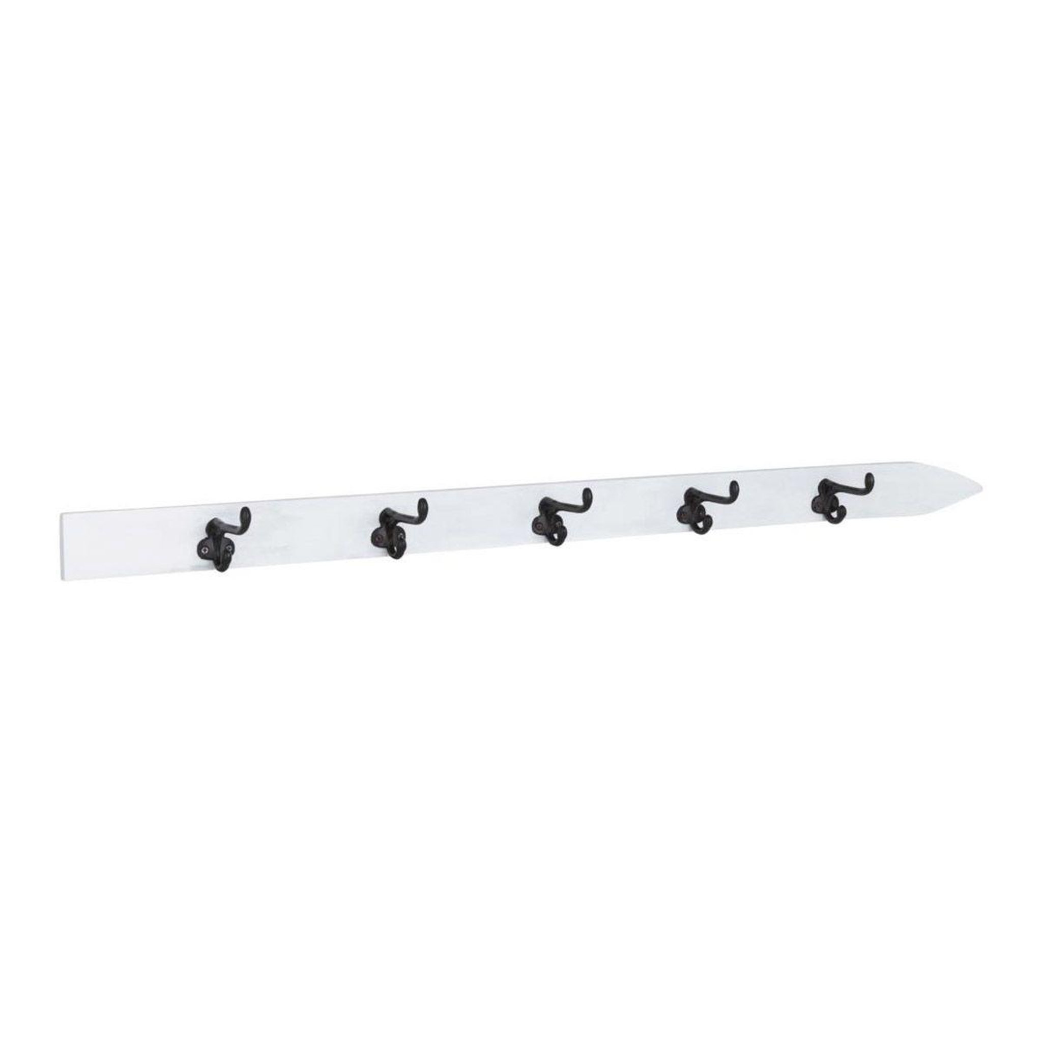 J-LINE Patère murale en bois  ski  102cm blanc