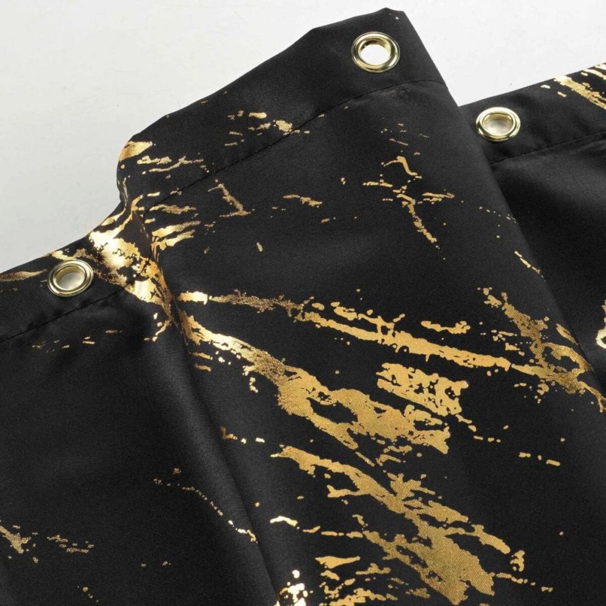 Douceur d'Intérieur Rideau de douche 180x200 AQUAMARBRE Noir avec 12 anneaux