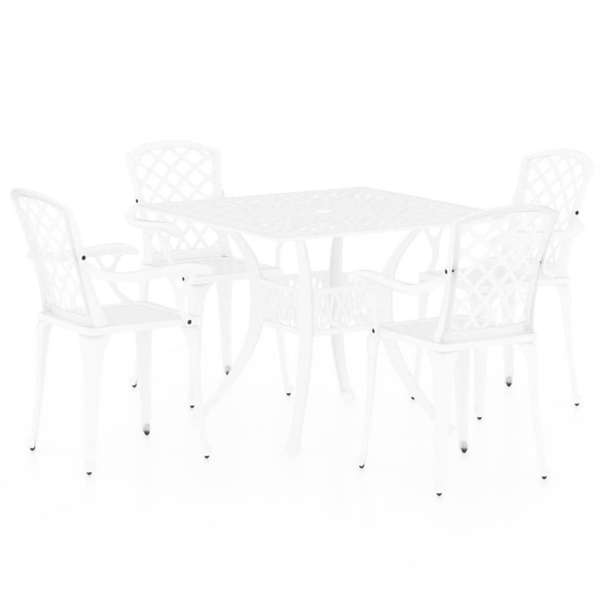 VIDAXL Ensemble de bistro 5 pcs Aluminium coule Blanc