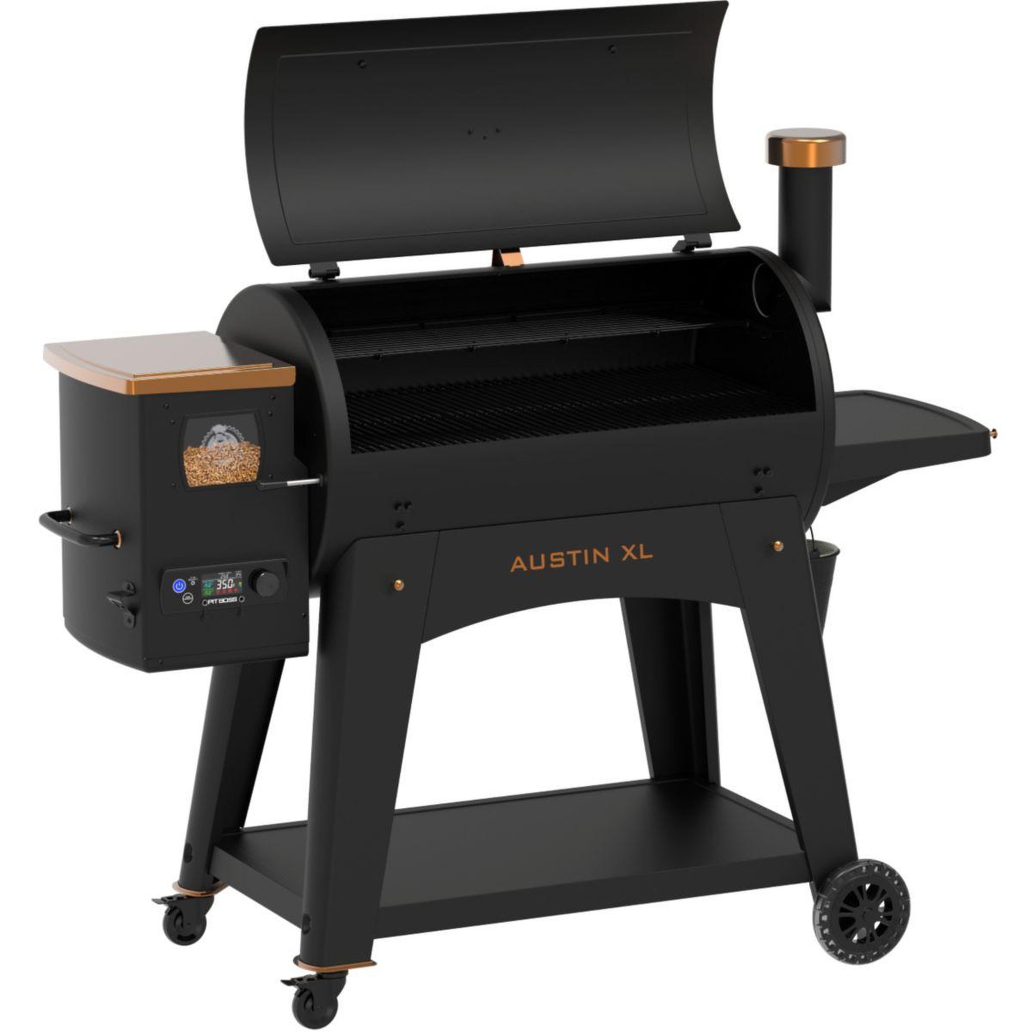 Voir la diapositive 5 : PITBOSS Barbecue pellet onyx austin, sur chariot,de 82 à 260 °, surface de cuisson 90 x 50 cm
