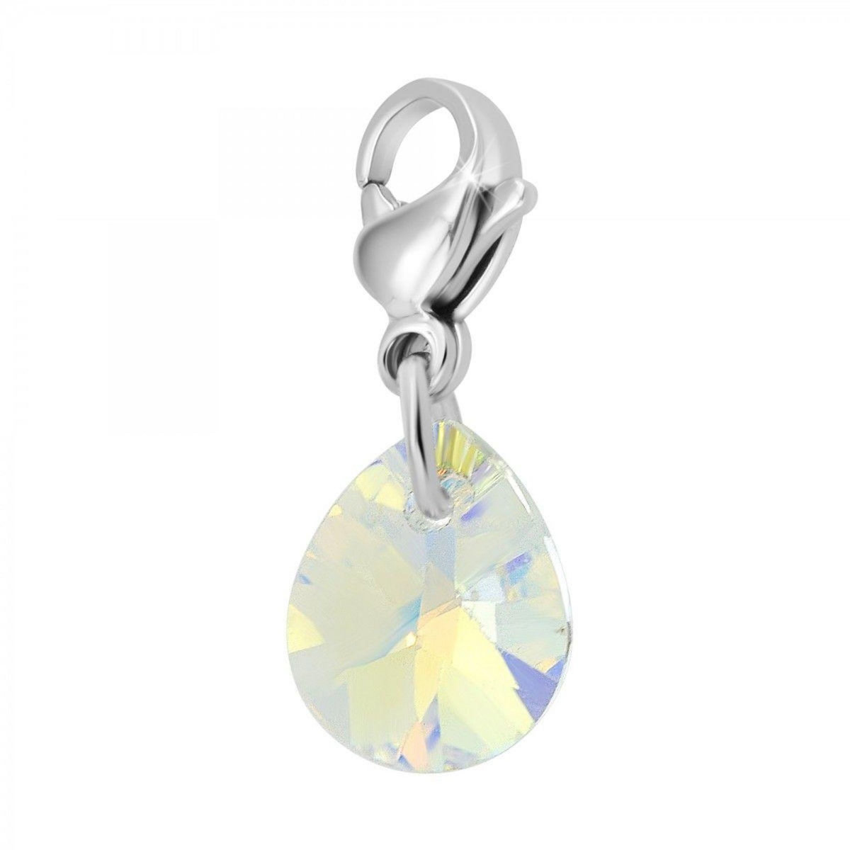 SC CRYSTAL Charm goutte en acier SC Crystal orné de Cristaux scintillants
