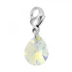 SC CRYSTAL Charm goutte en acier SC Crystal orné de Cristaux scintillants