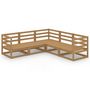Voir la diapositive 2 : VIDAXL Salon de jardin 5 pcs marron miel bois de pin massif
