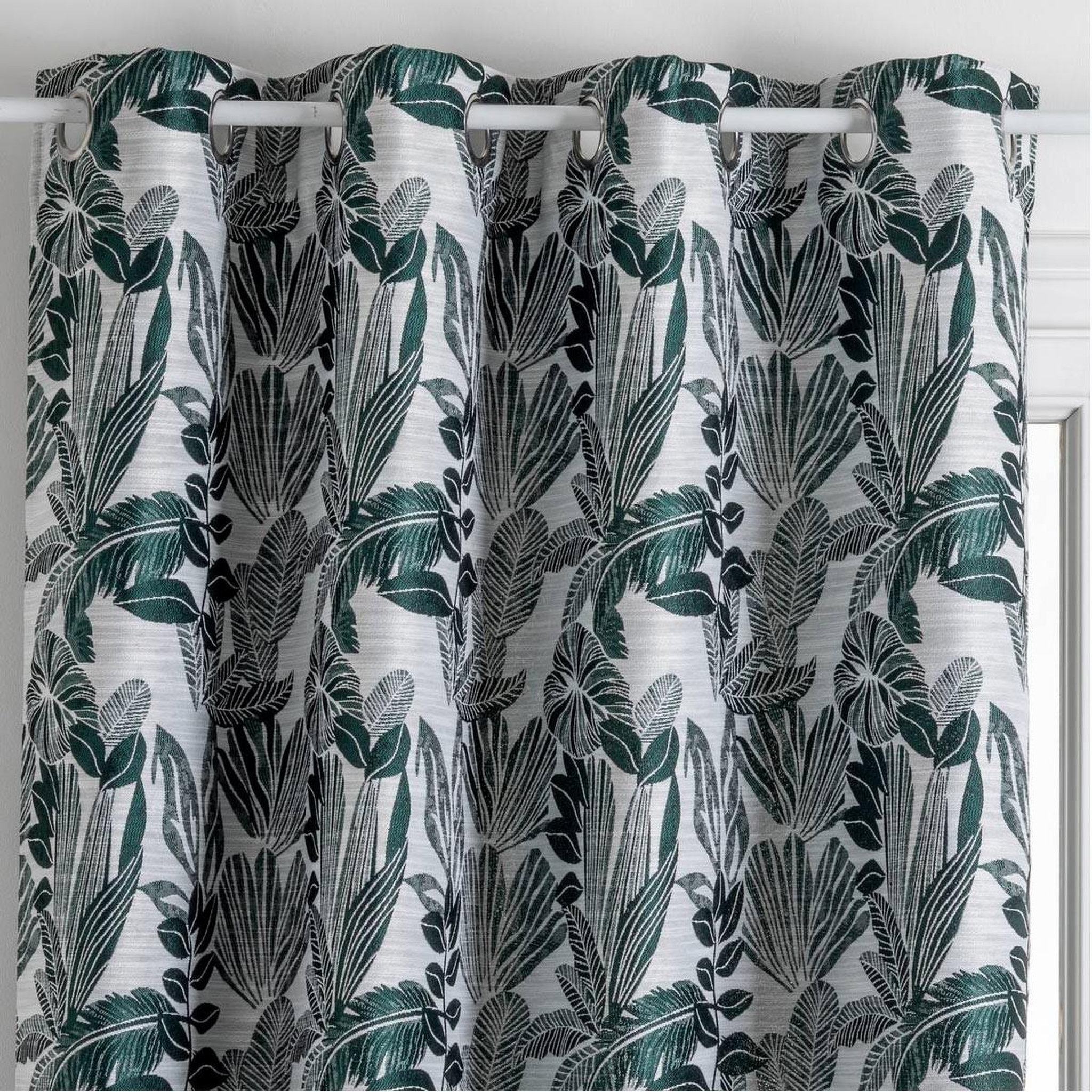 Voir la diapositive 2 : ATMOSPHERA Rideau jacquard à œillets  bejuco  140x260cm céladon