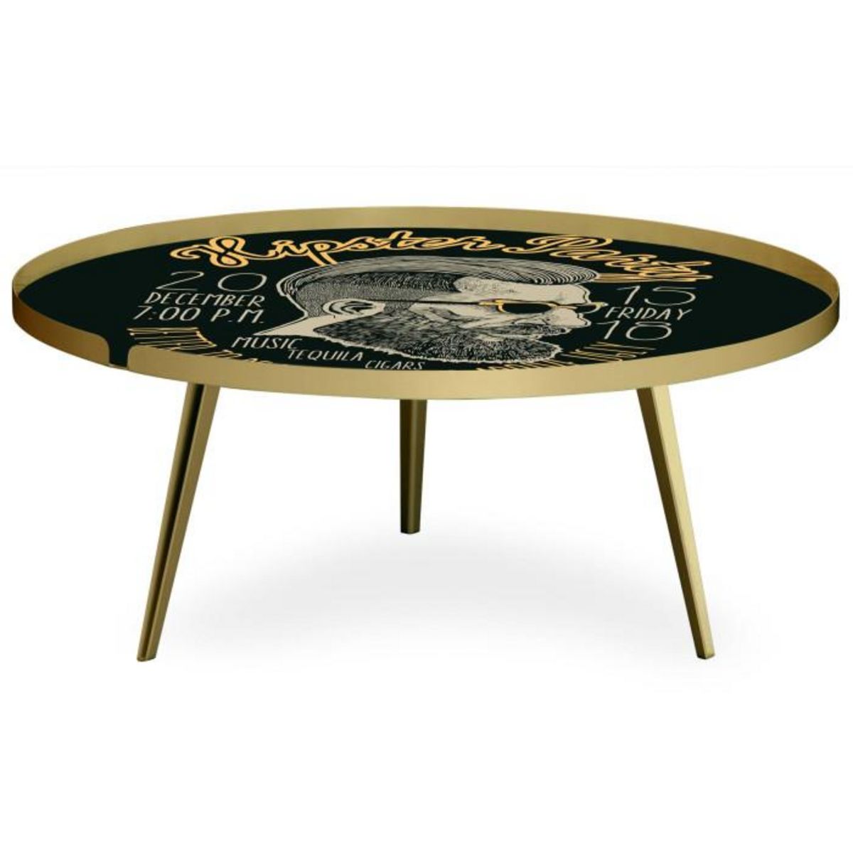 Paris Prix Table Basse à Rebord 2 Covers  Fun  90cm Or