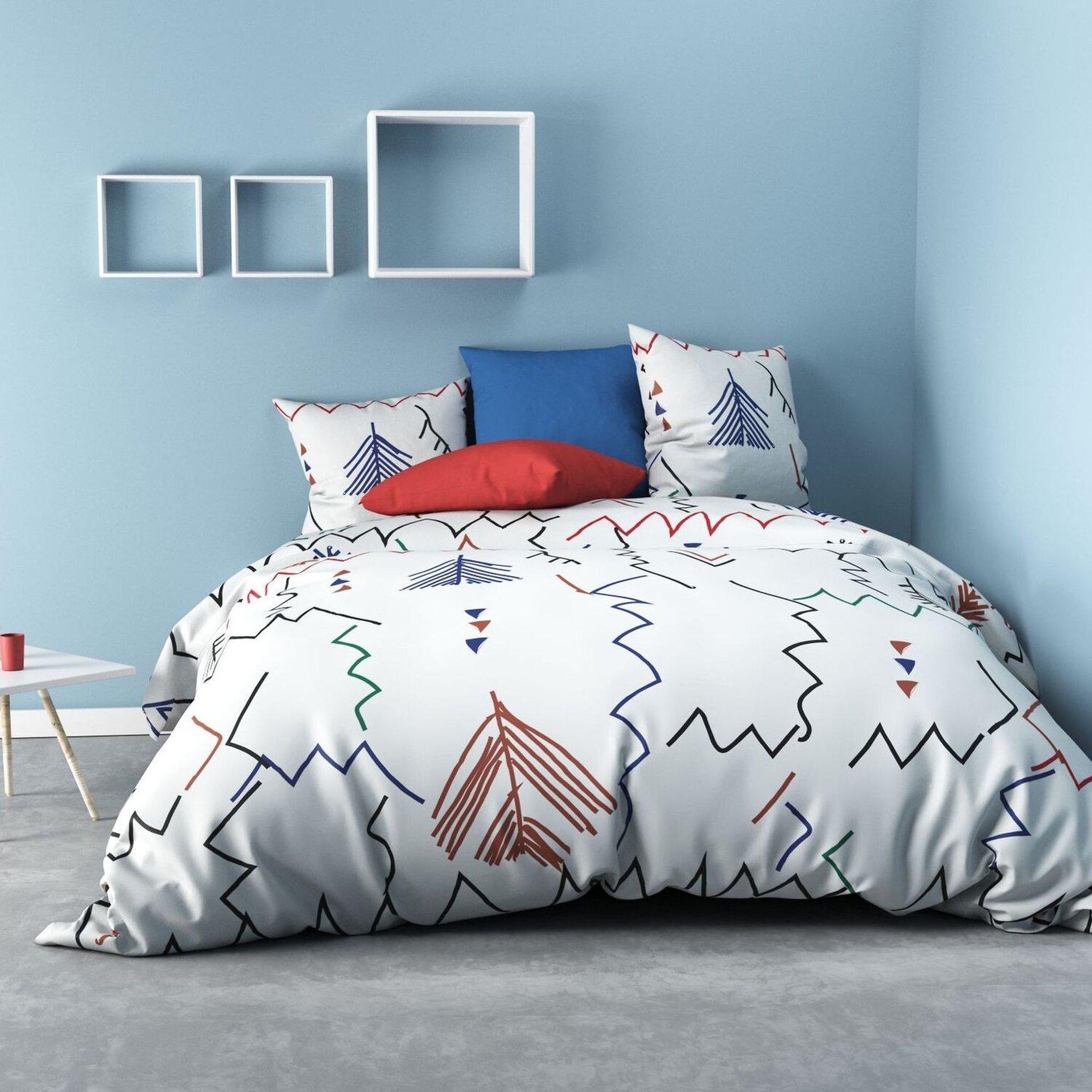 Les Ateliers du Linge Parure housse de couette ryad. Coloris disponibles : Blanc