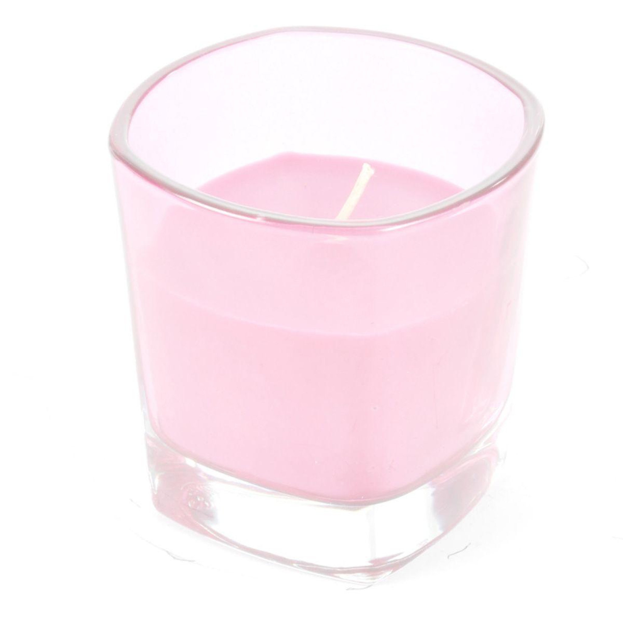 HOMEA Bougie parfumée en verre  essentiel  7cm rose
