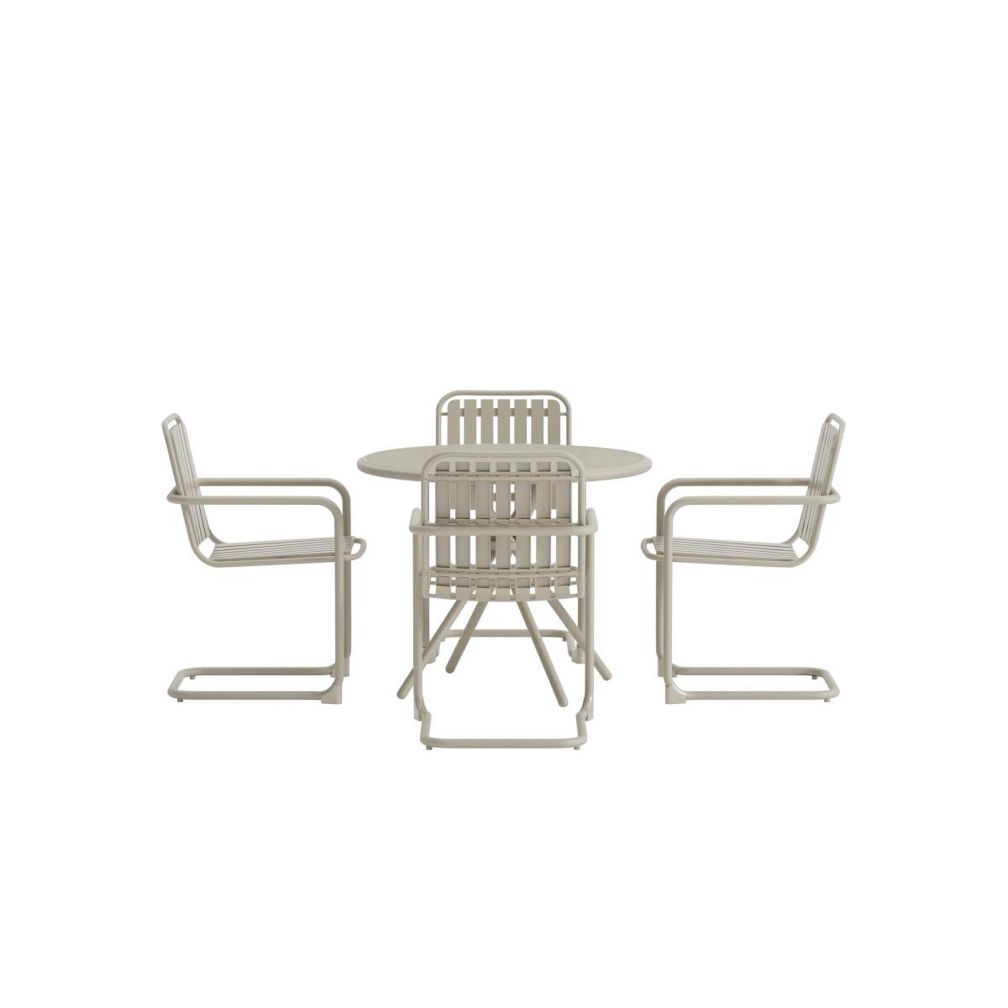 Voir la diapositive 2 : Paris Prix Ensemble table de jardin & 4 chaises  chios  90cm beige