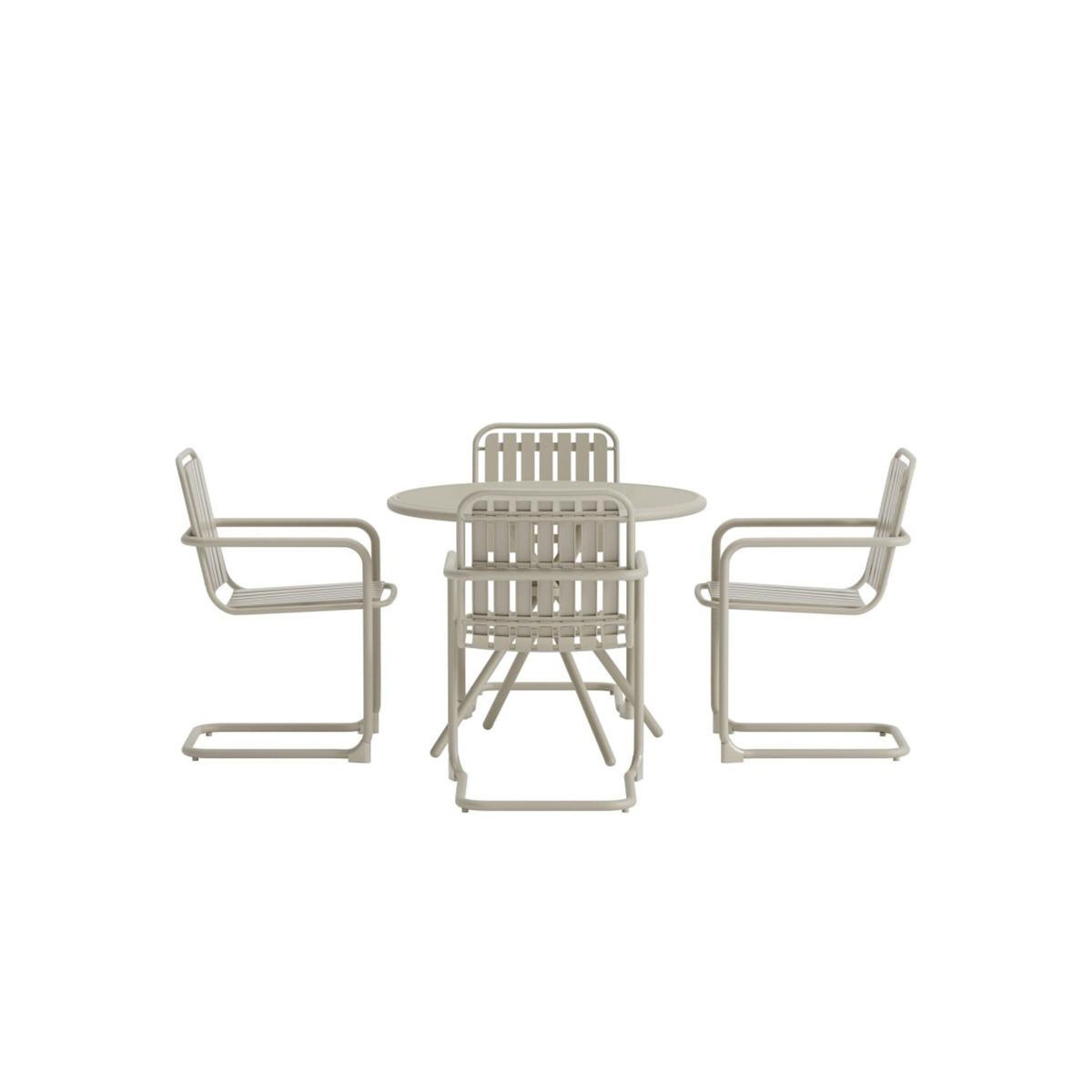 Paris Prix Ensemble Table de Jardin & 4 Chaises  Chios  90cm Beige