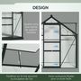 Voir la diapositive 5 : OUTSUNNY Serre de jardin aluminium polycarbonate 3,65 m² dim. 1,9L x 1,92l x 2,01H m lucarne, porte coulissante + fondation incluse alu. gris polycarbonate transparent