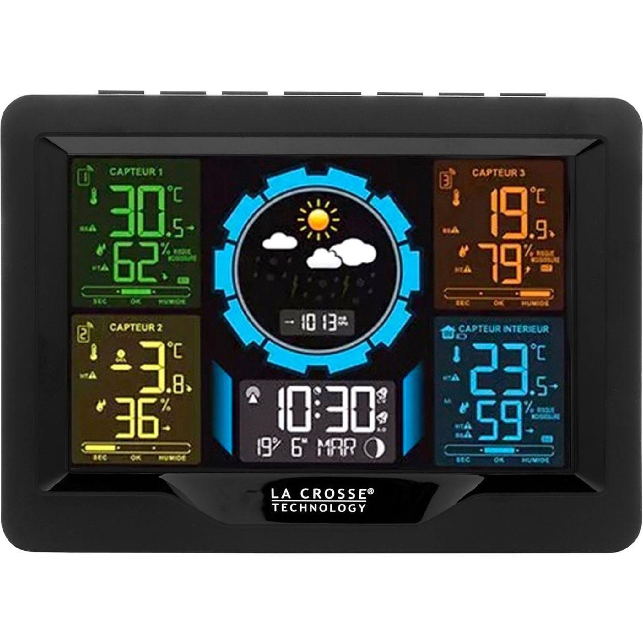 Voir la diapositive 2 : La crosse technology Station météo WS6304 Noir