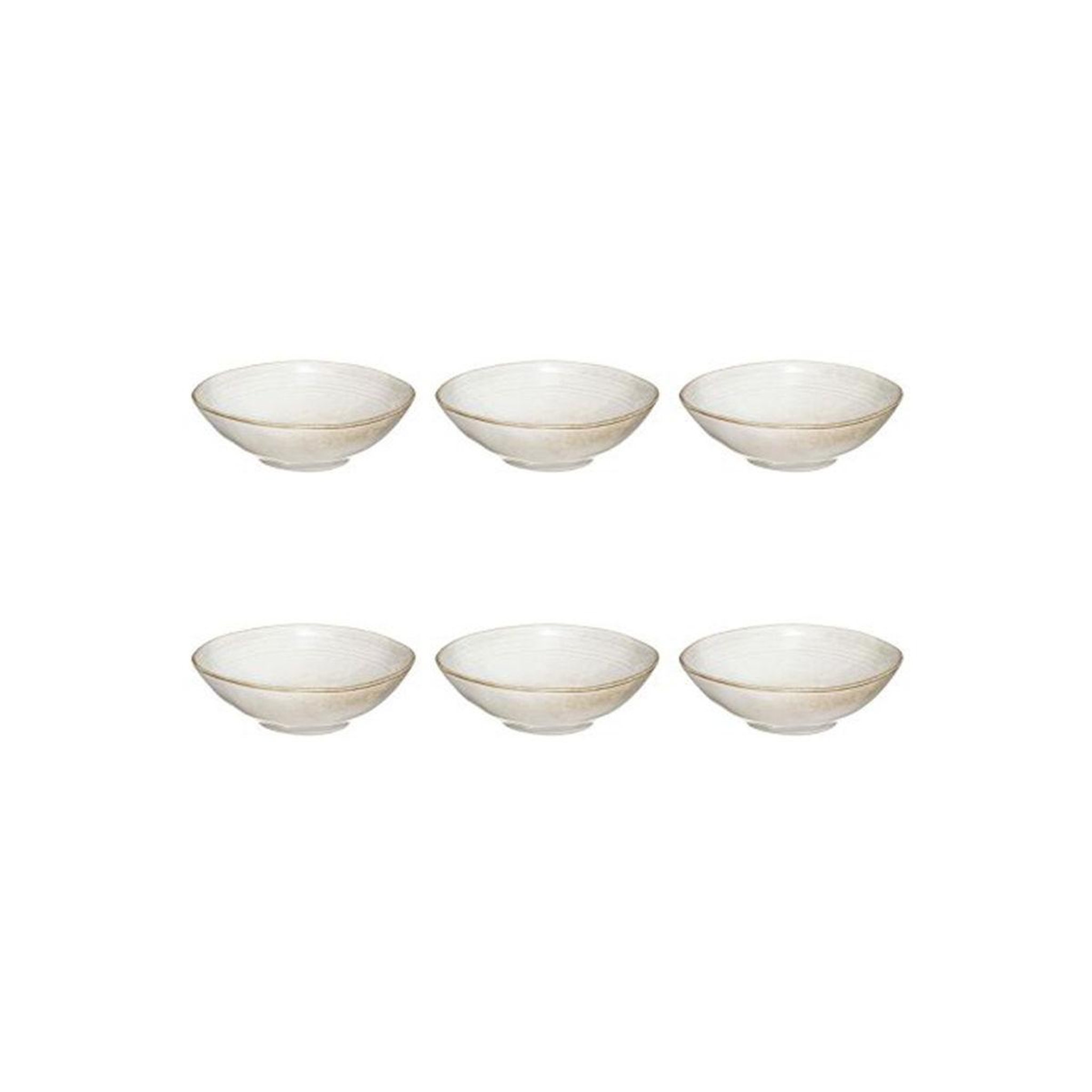 Voir la diapositive 1 : SECRET DE GOURMET Lot de 6 bols ronds design  flower  15cm gris