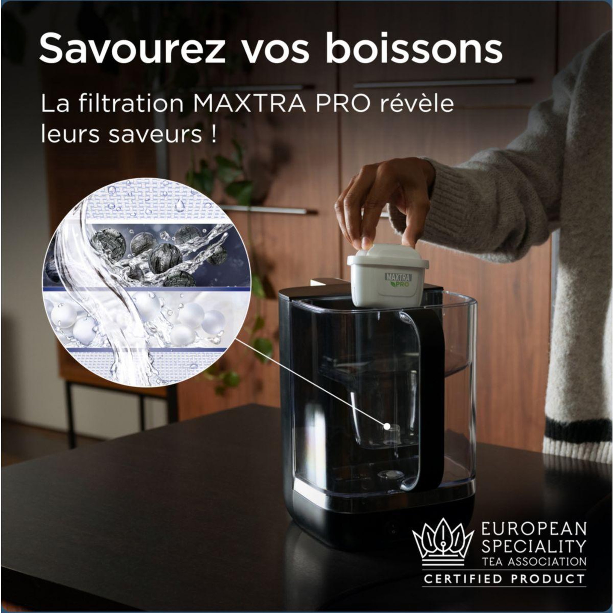 Voir la diapositive 3 : Brita Fontaine à eau cube (4.0 l) technologie uv-c & filtre à eau maxtra pro expert anti-tartre