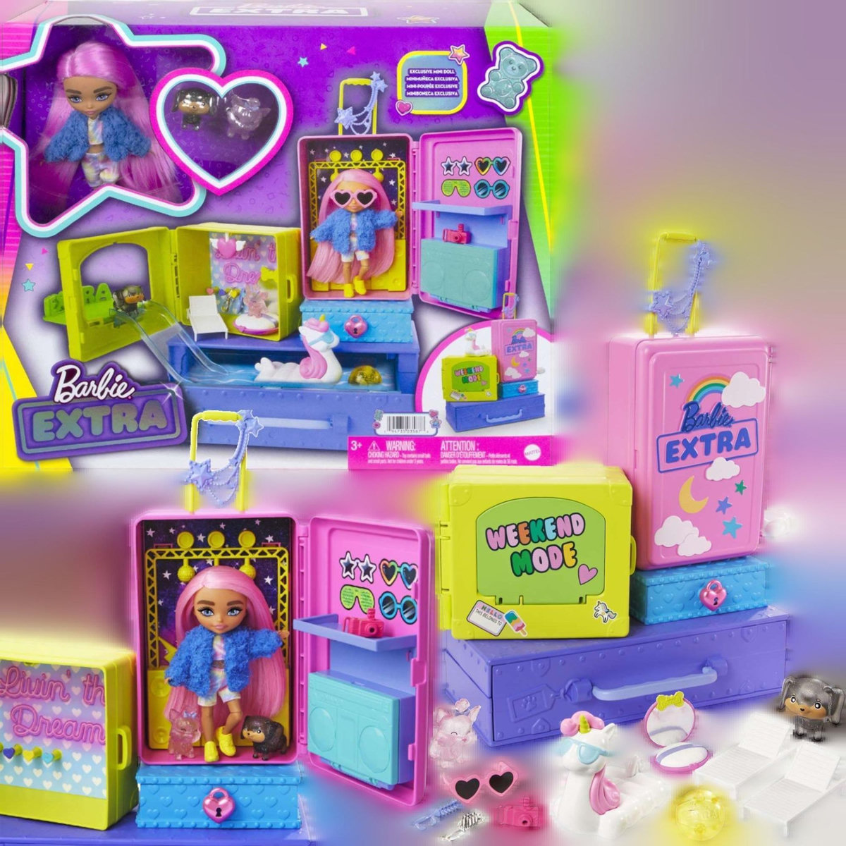 MATTEL Coffret de jeu Barbie Extra Mattel avec poupée et accessoires