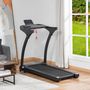 Voir la diapositive 2 : HOMCOM Tapis de course électrique pliable 1-14Km/h 550W grand écran LED multifonction 12 programmes clé sécurité acier ABS noir