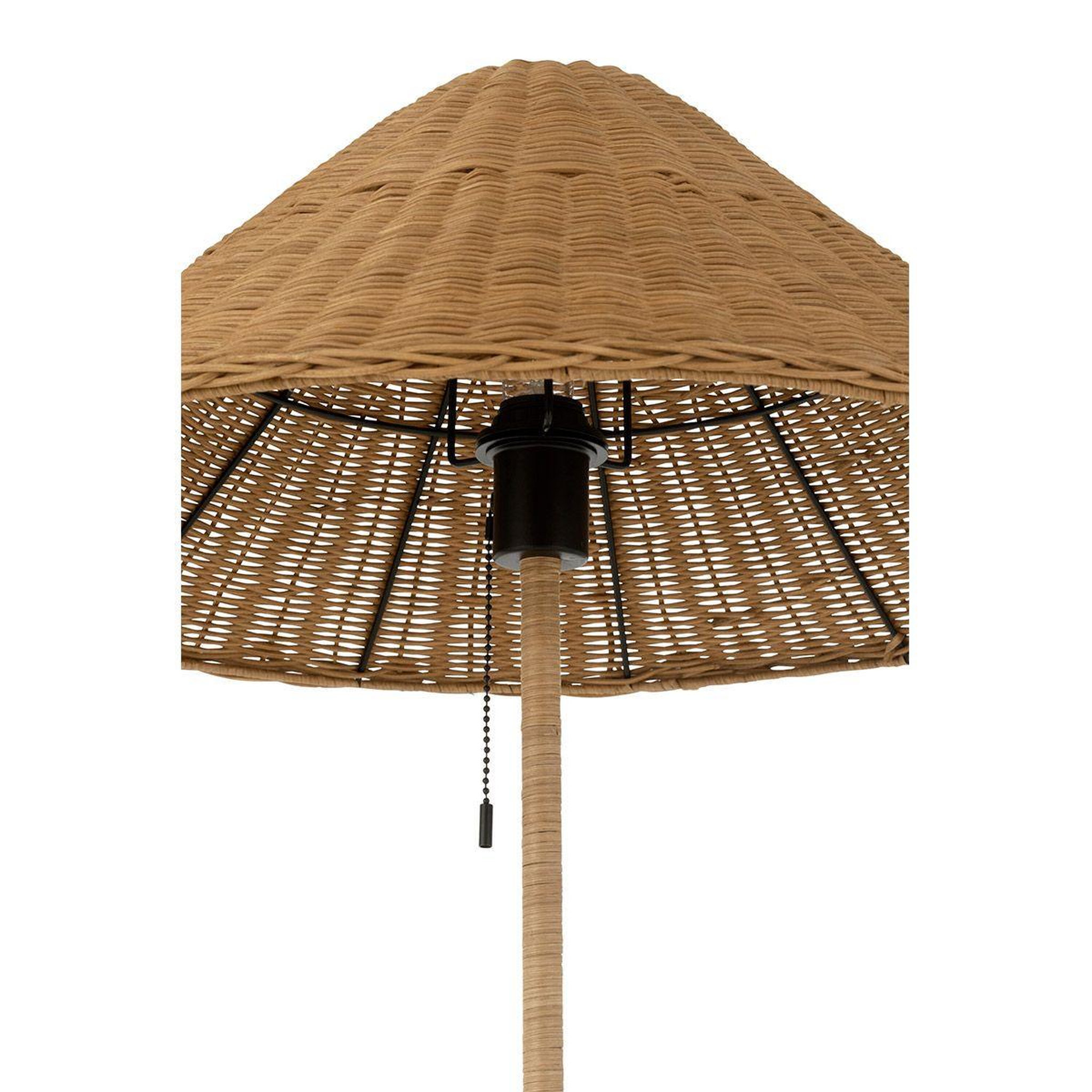 Voir la diapositive 4 : J-LINE Lampadaire en rotin  preston  154cm naturel & noir