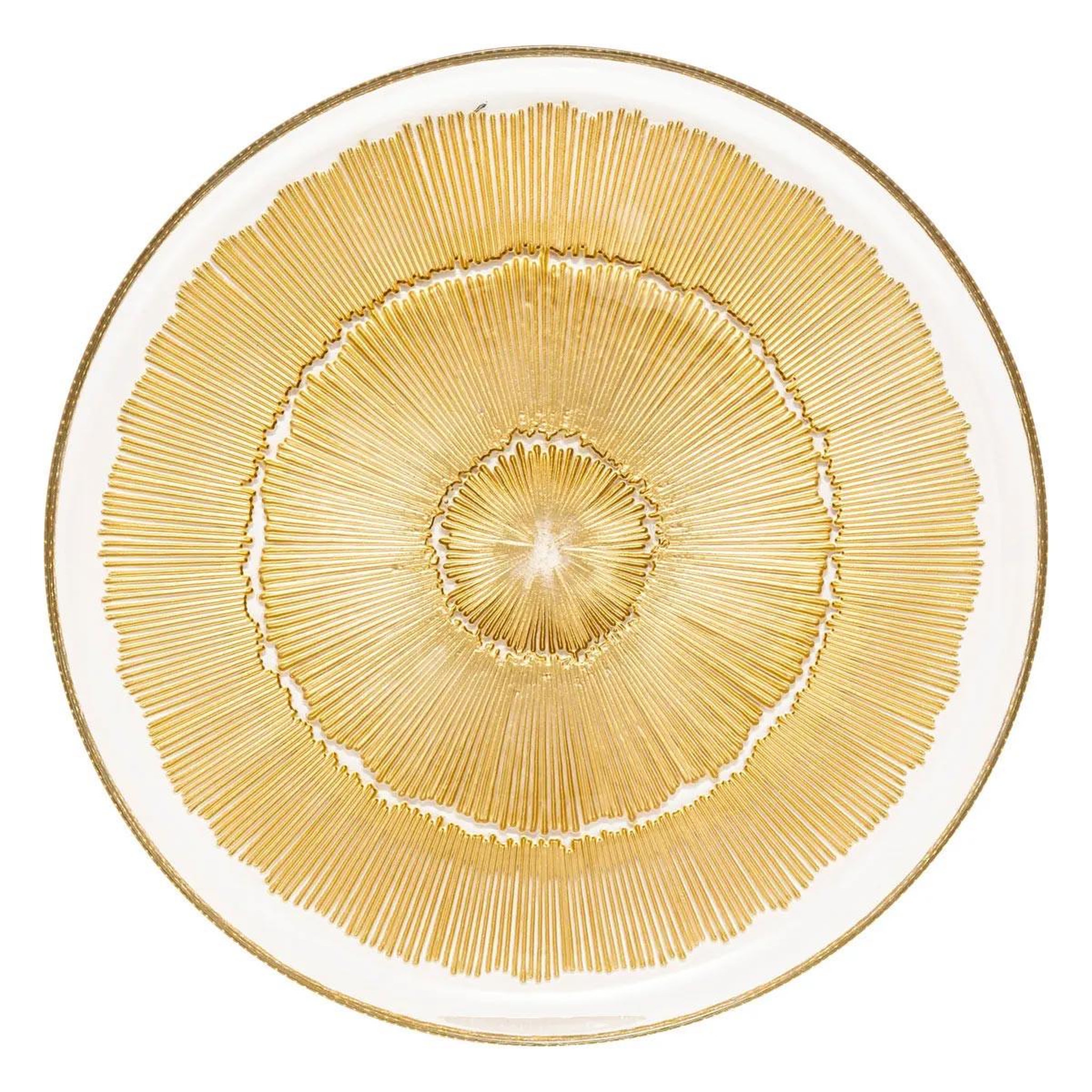 SECRET DE GOURMET Lot de 6 assiettes plates  celeste  28cm doré