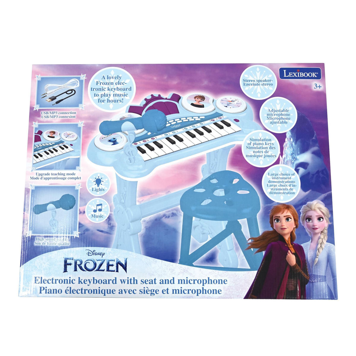 Lexibook Piano électronique La Reine des Neiges avec siège et micro