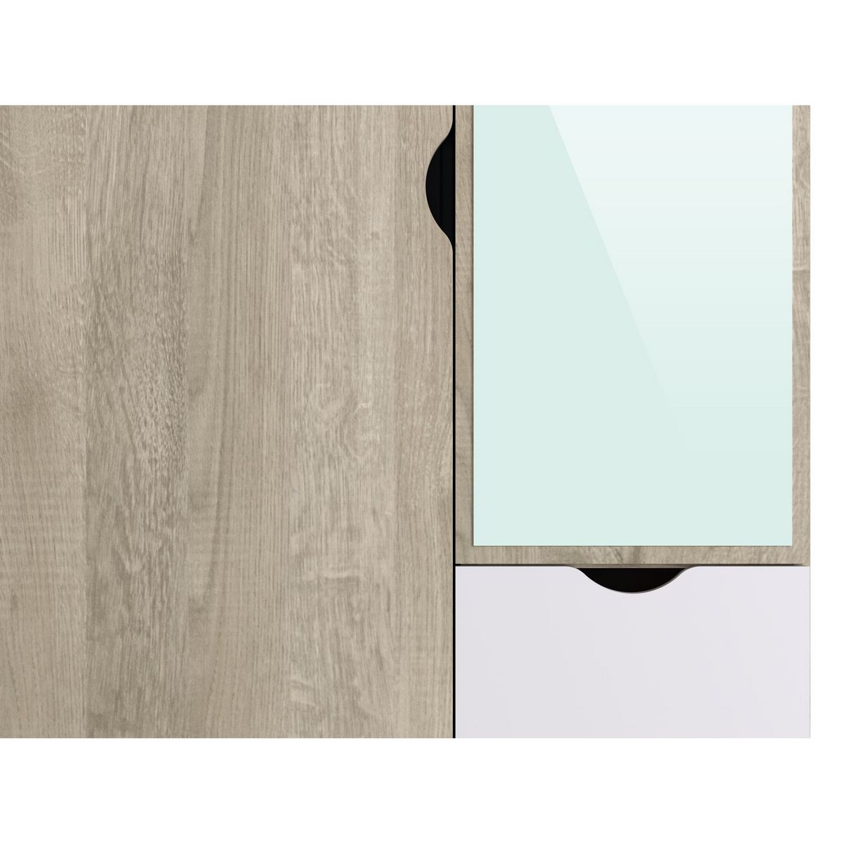 Armoire 2 portes 2 tiroirs et miroir AUGUSTINE