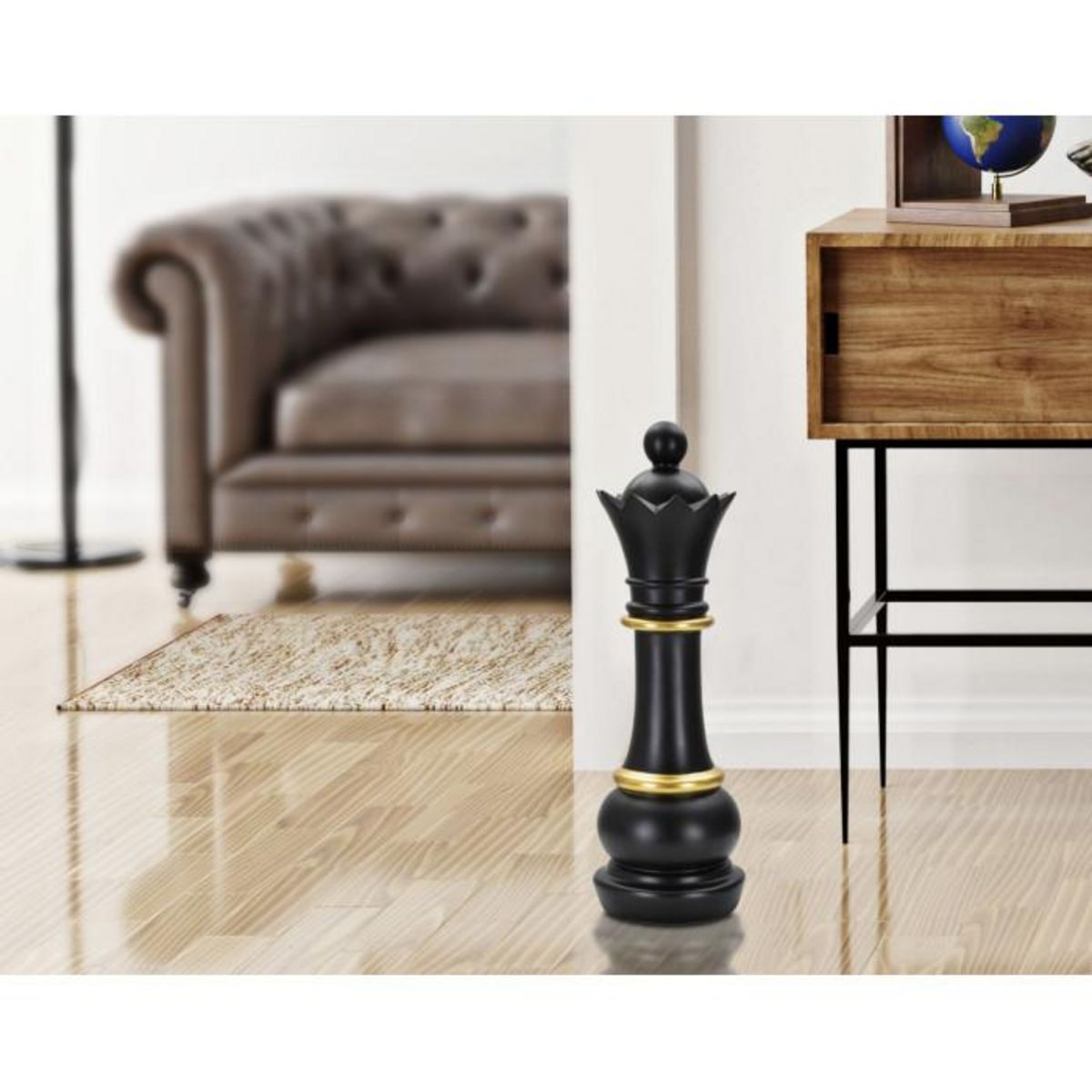 Paris Prix Pièce d'Échec Déco en Résine  Reine  50cm Noir