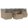 Voir la diapositive 2 : VIDAXL Salon de jardin avec coussins 7 pcs beige resine tressee