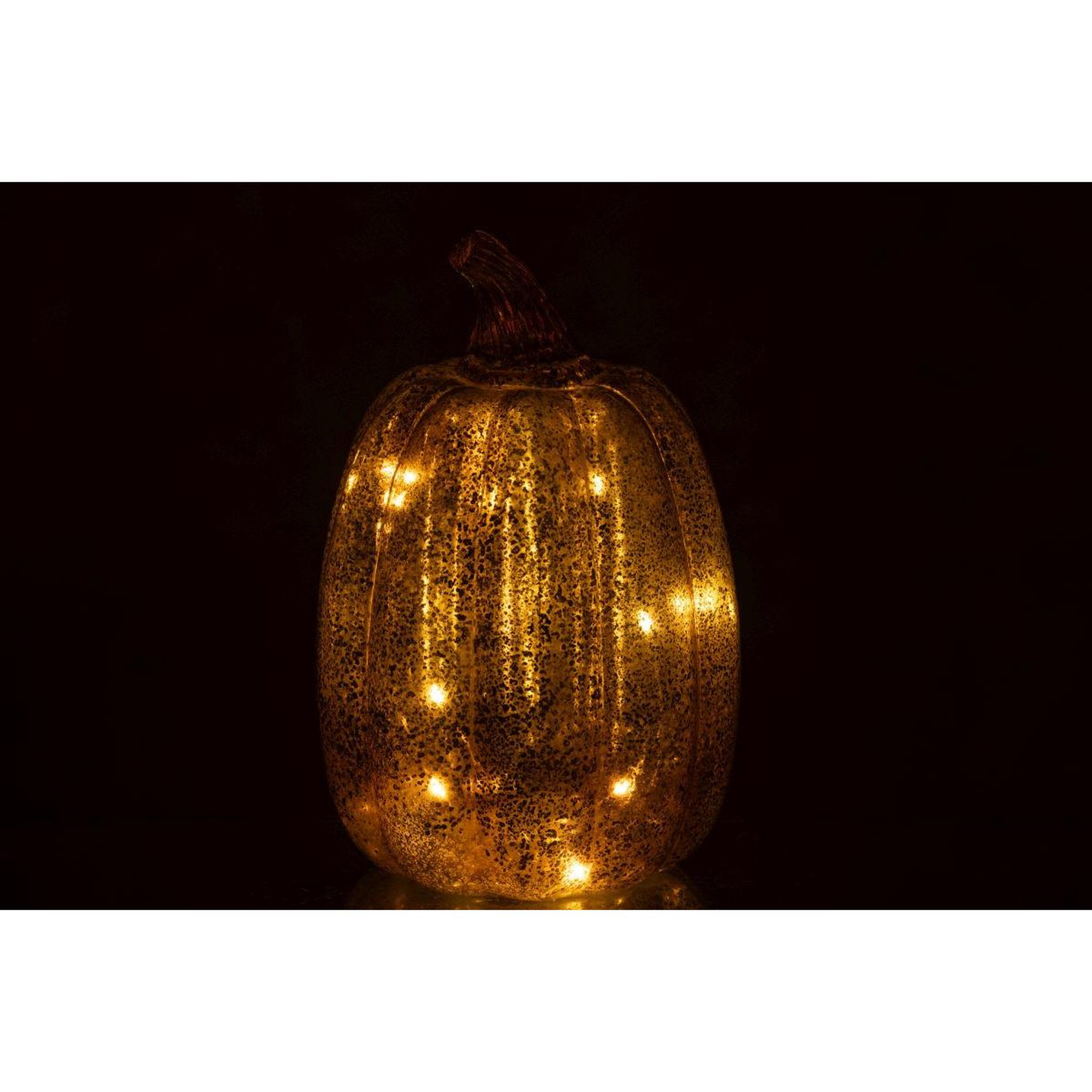 Voir la diapositive 4 : J-LINE Citrouille à led  automn  21cm marron