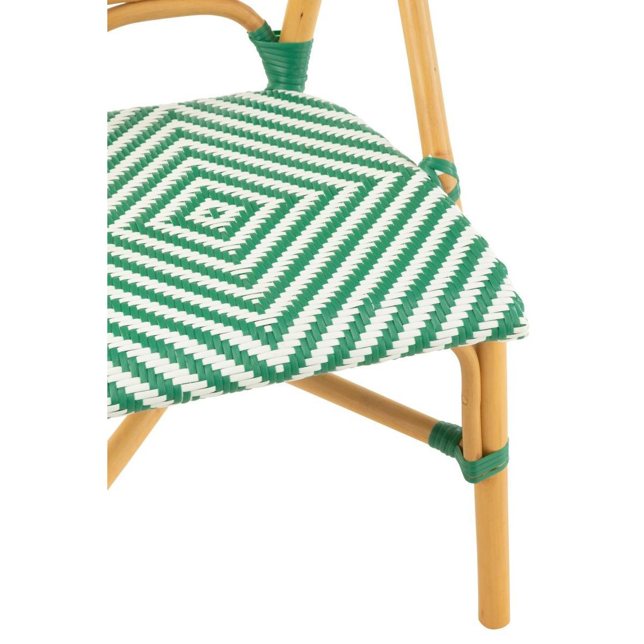 Voir la diapositive 6 : J-LINE Chaise en rotin  danial  85cm vert foncé