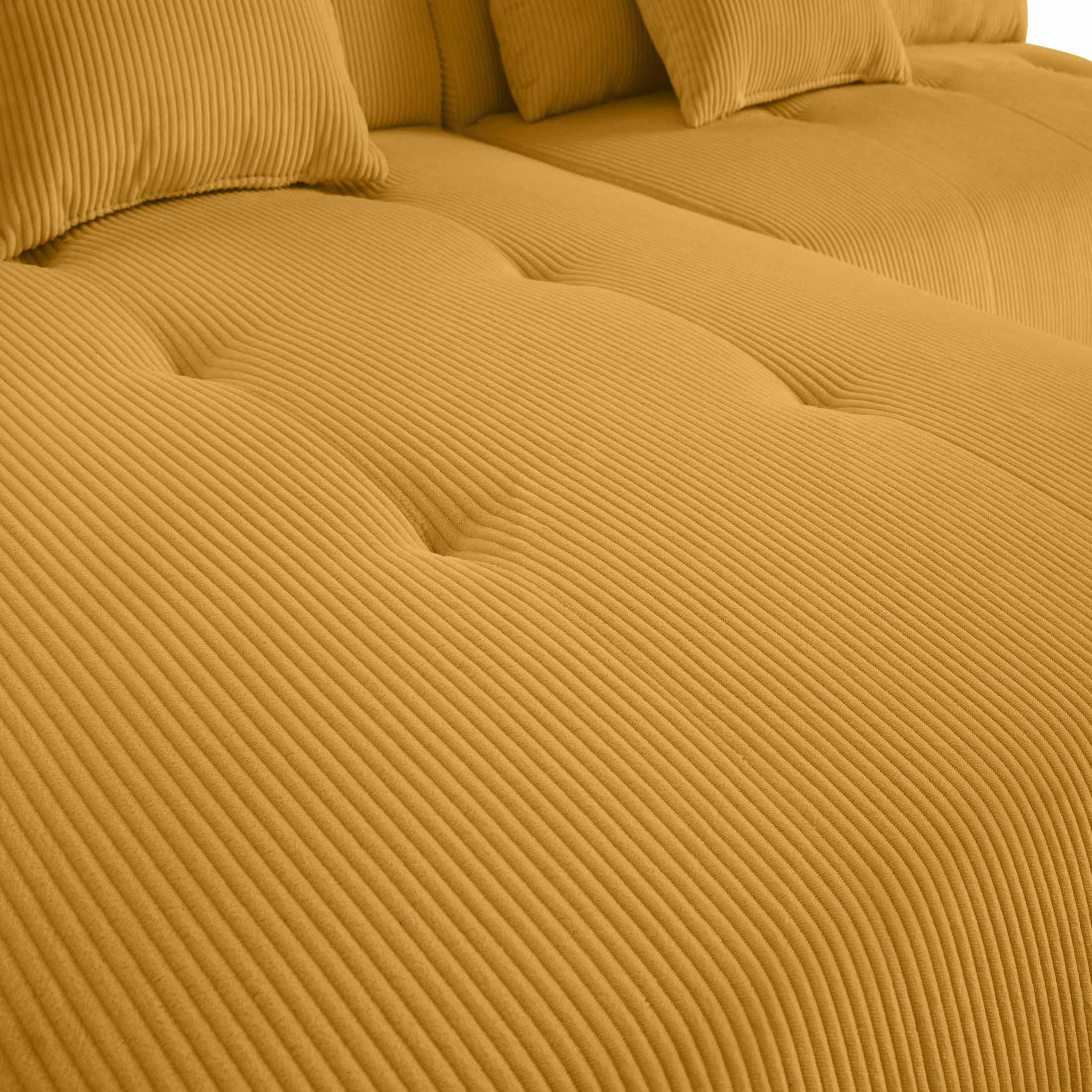 Voir la diapositive 6 : LISA DESIGN Onyx - canapé modulable d'angle gauche - 5 places - en velours côtelé