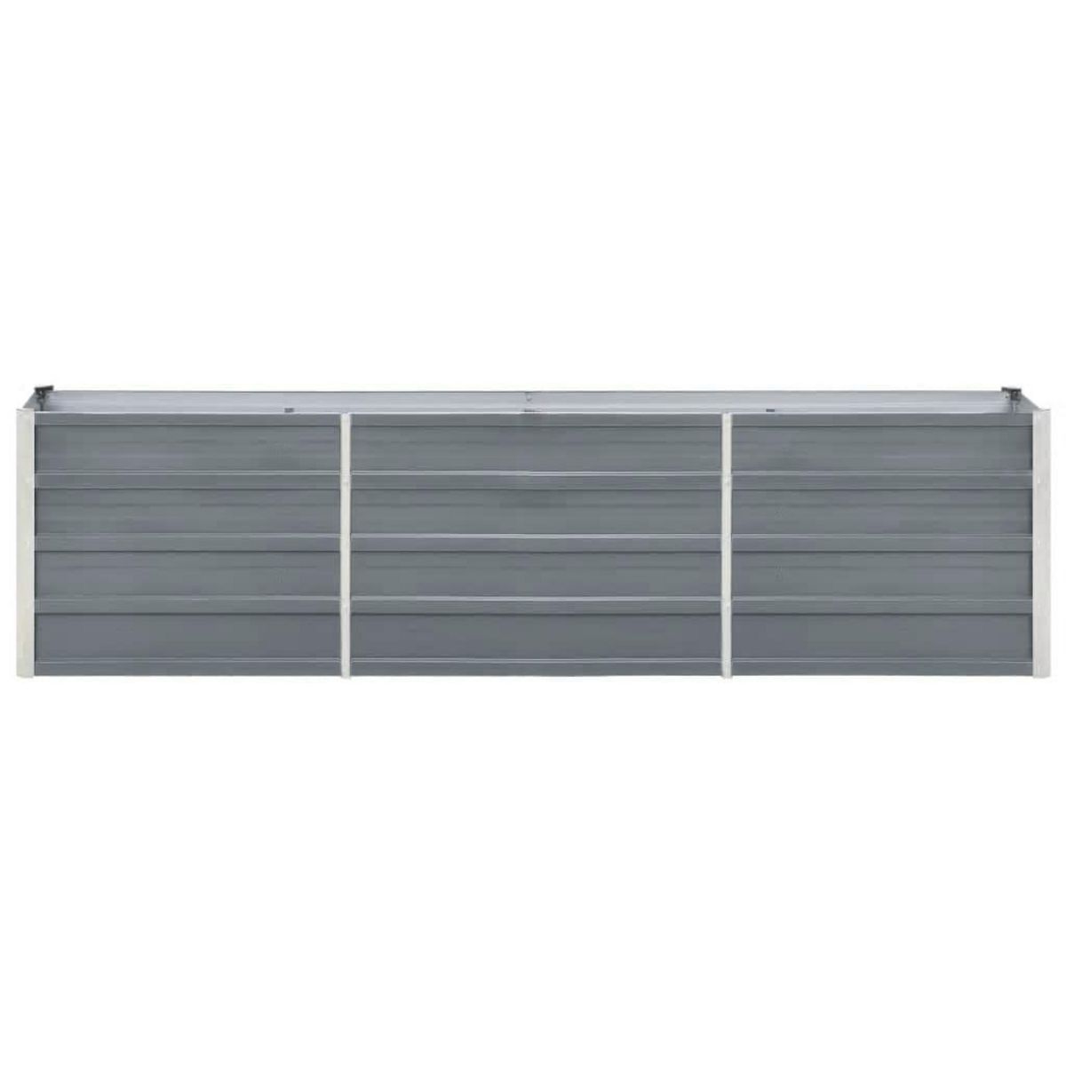 VIDAXL Jardiniere surelevee acier galvanise 240x40x45 cm gris
