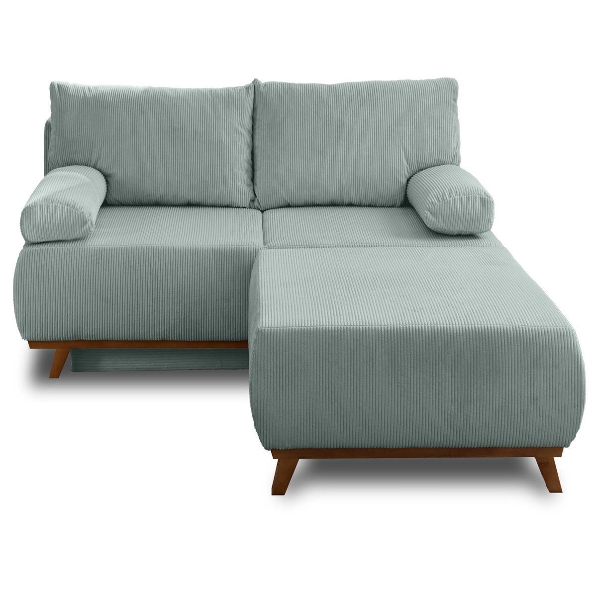 BEST MOBILIER Cristal - canapé 3 places - convertible avec coffre et grand pouf - en velours côtelé