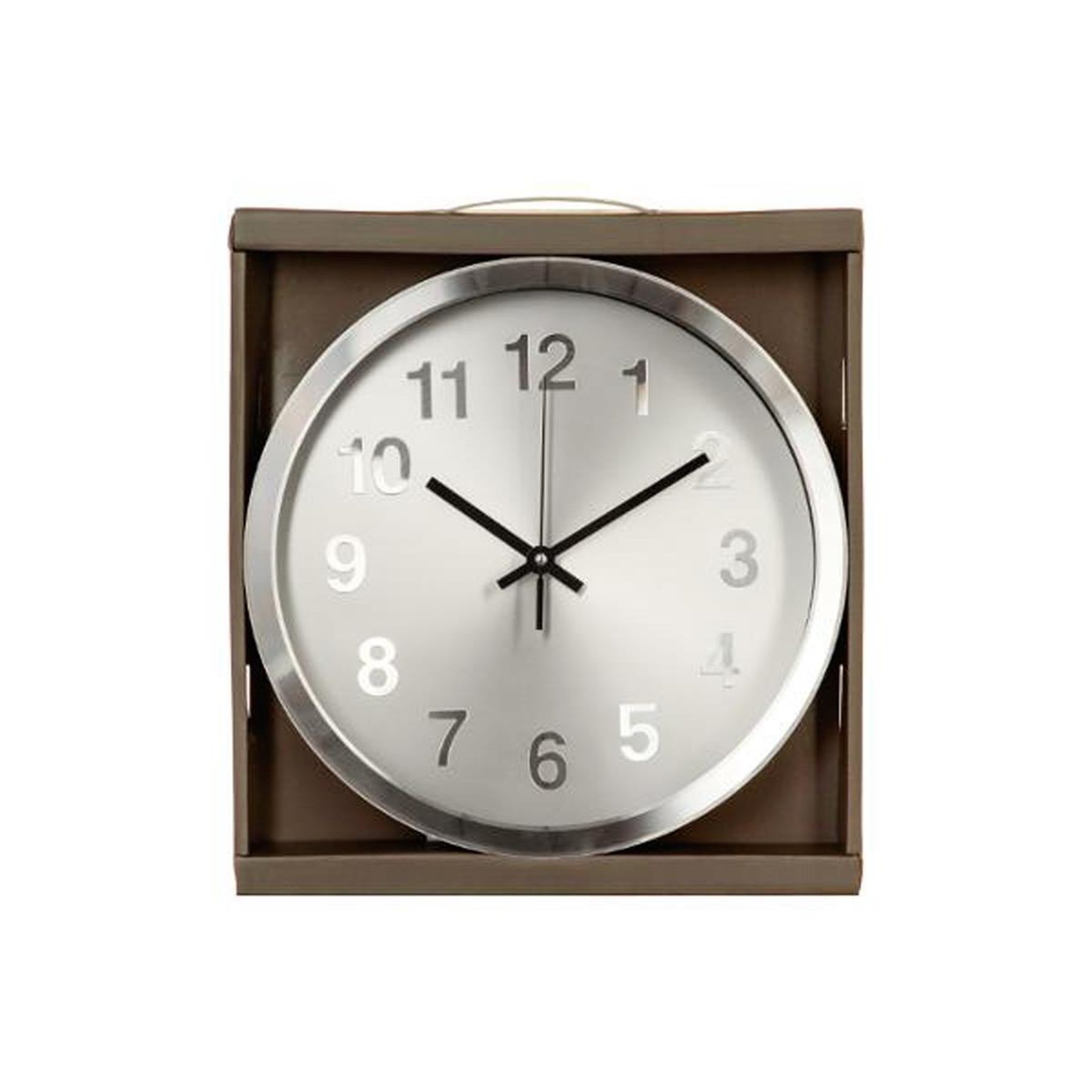 Voir la diapositive 2 : ATMOSPHERA Horloge Murale Design  Aluminium  30cm Gris