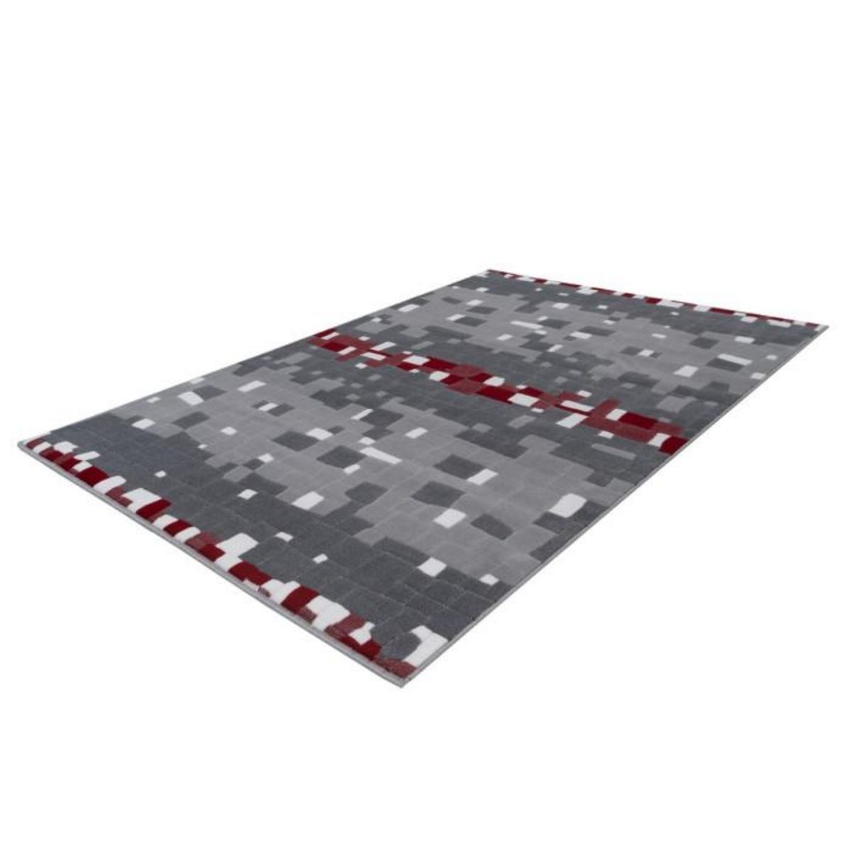 Paris Prix Tapis Mosaïque à Poils Courts  Vancouver II  Rouge