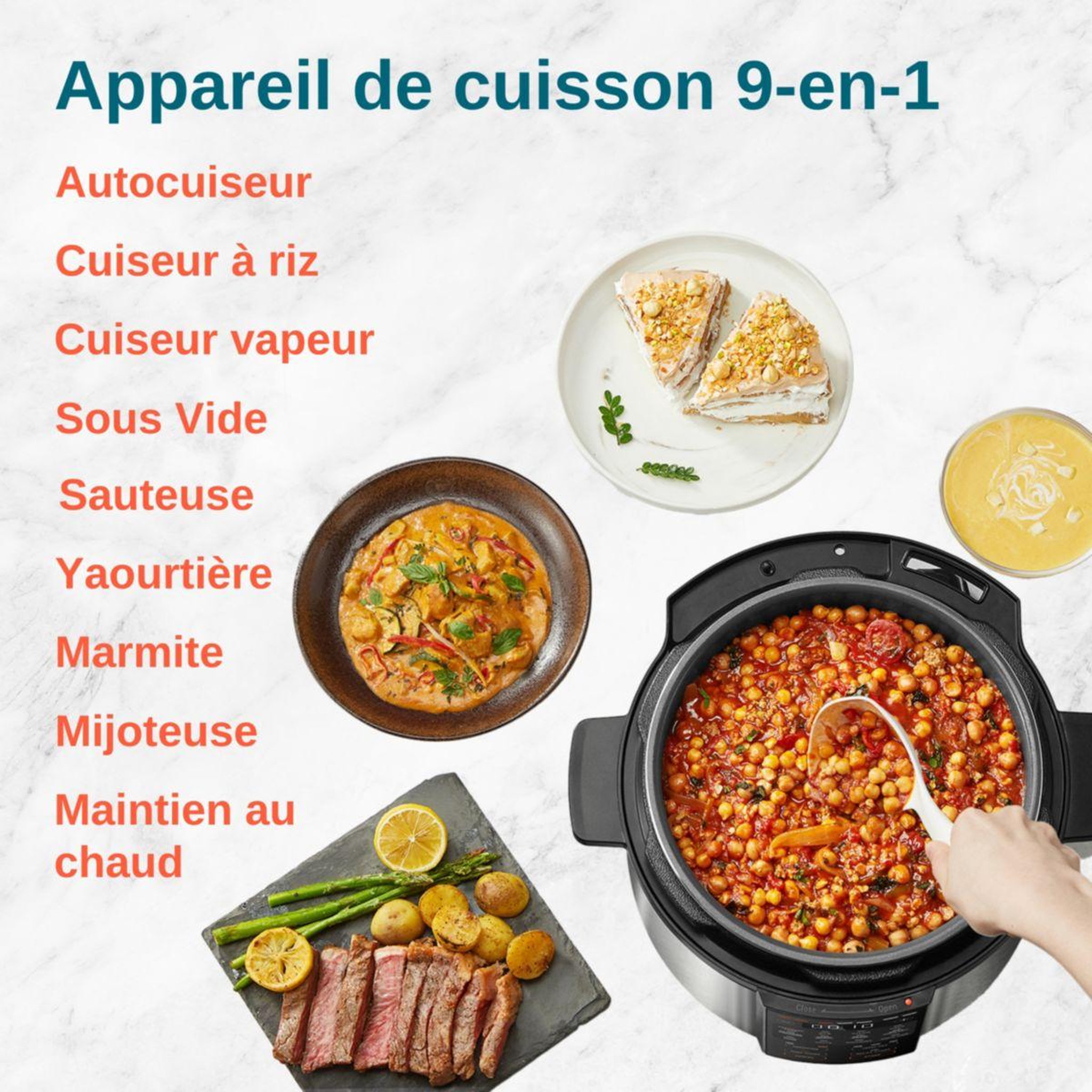 Voir la diapositive 3 : COSORI Multicuiseur 5.7litre pressure cookerkaappccsneu0007y