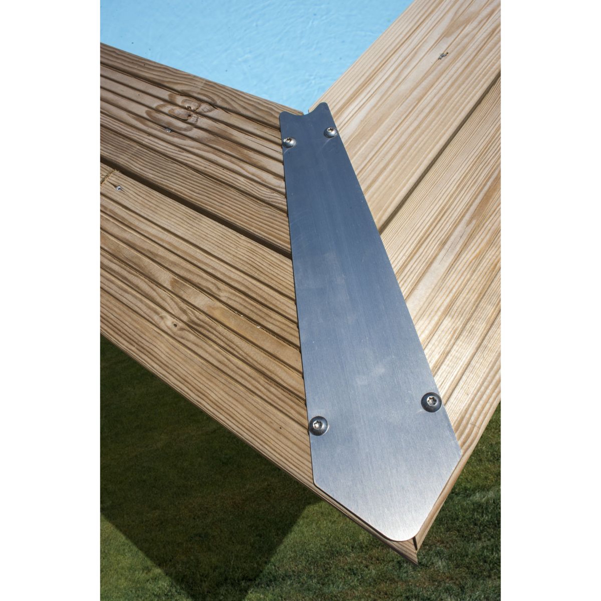 Voir la diapositive 4 : SUNBAY Piscine hors sol bois ronde - 400x119cm - VANILLE 2